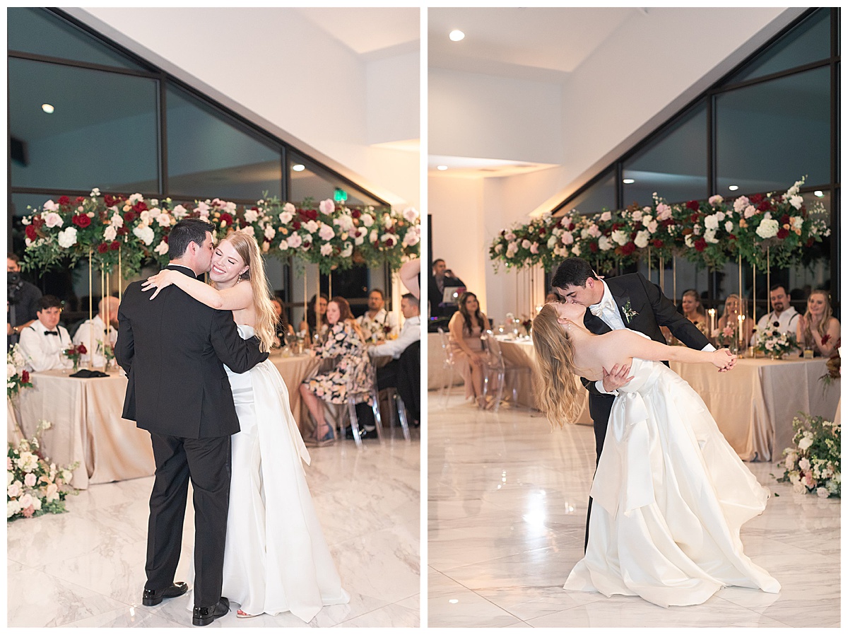 Husband and wife share their first dance for Swish & Click Photography