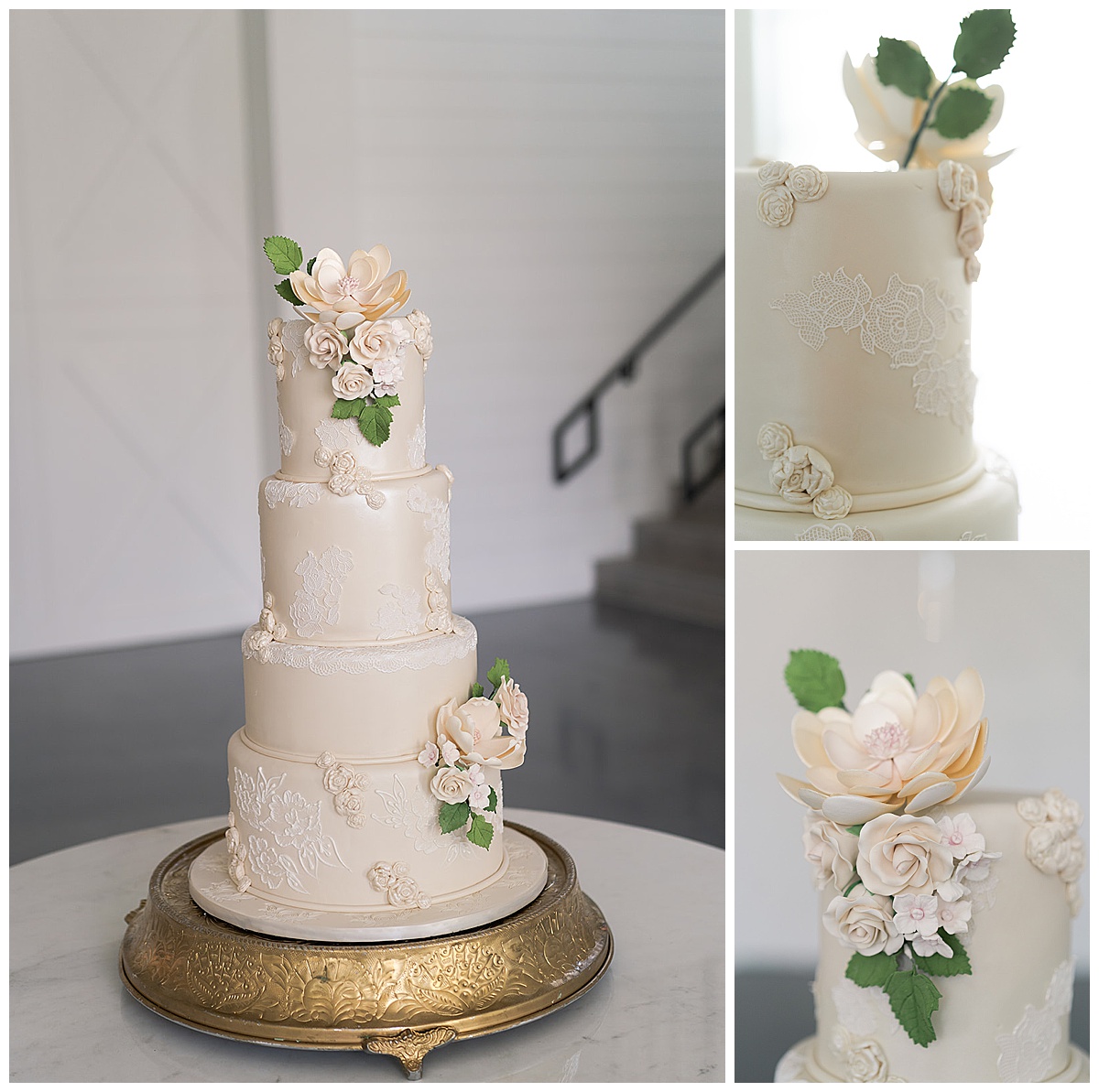 Stunning tiered cake by Houston’s Best Wedding Photographers 