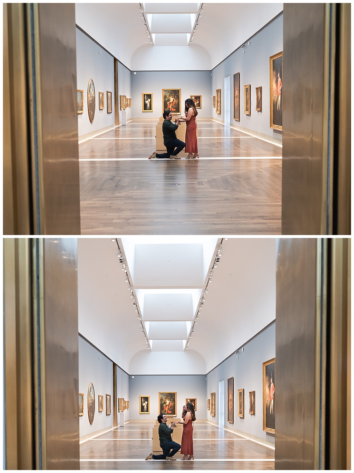 Couple celebrates their engagement after Museum of Fine Arts Proposal