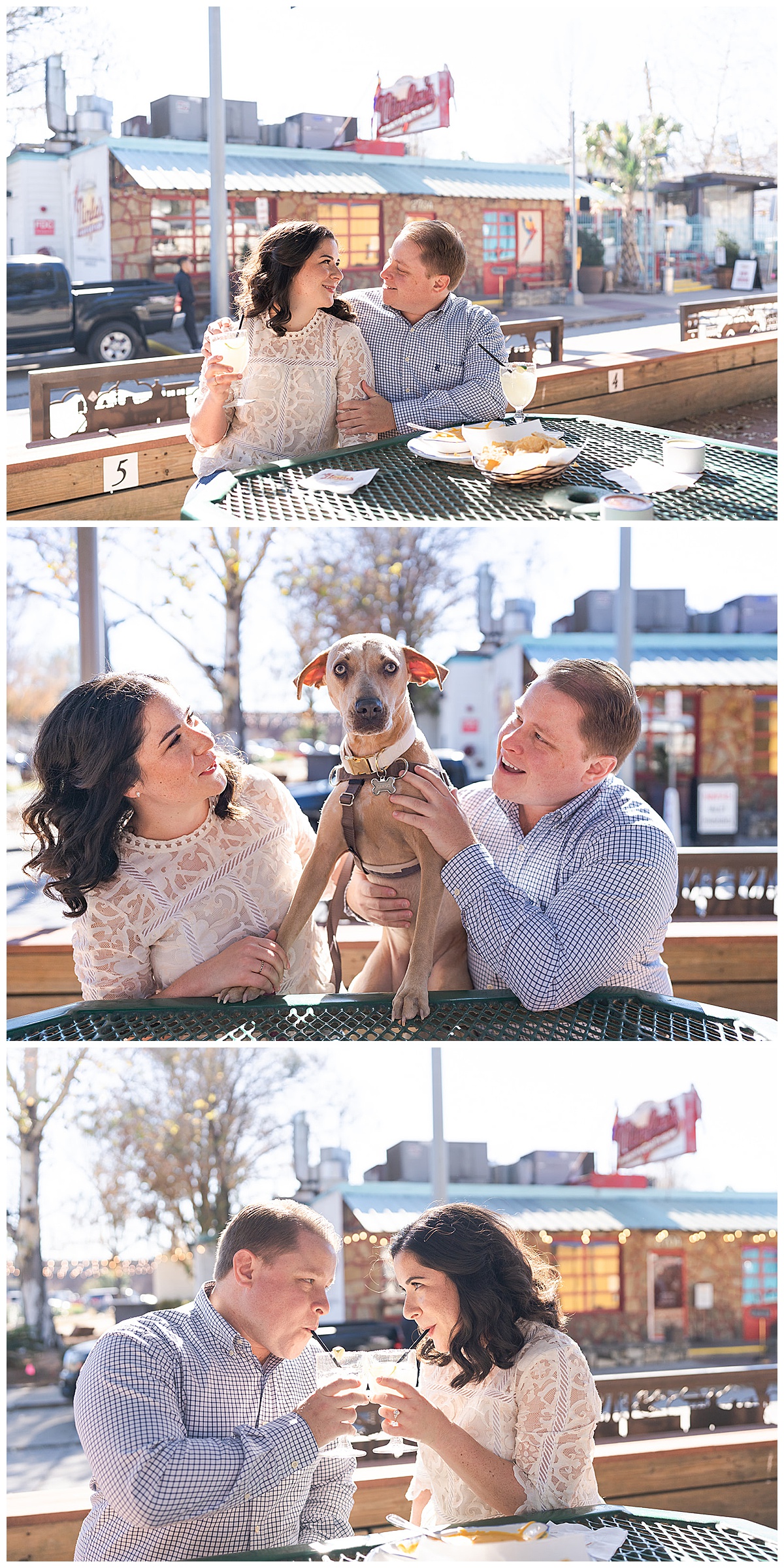 Dog sit happily with owners for Houston’s Best Wedding Photographers