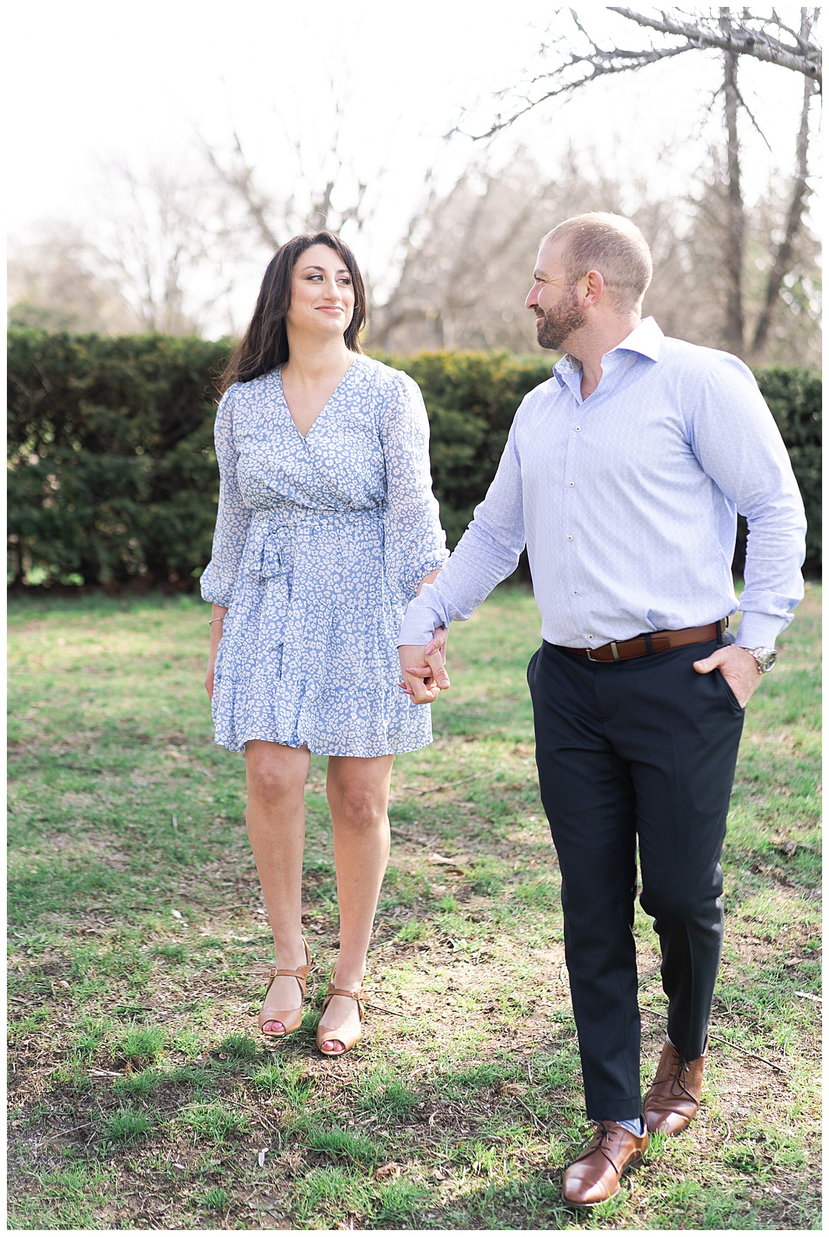 Couple holds hands for Toronto Engagement Session