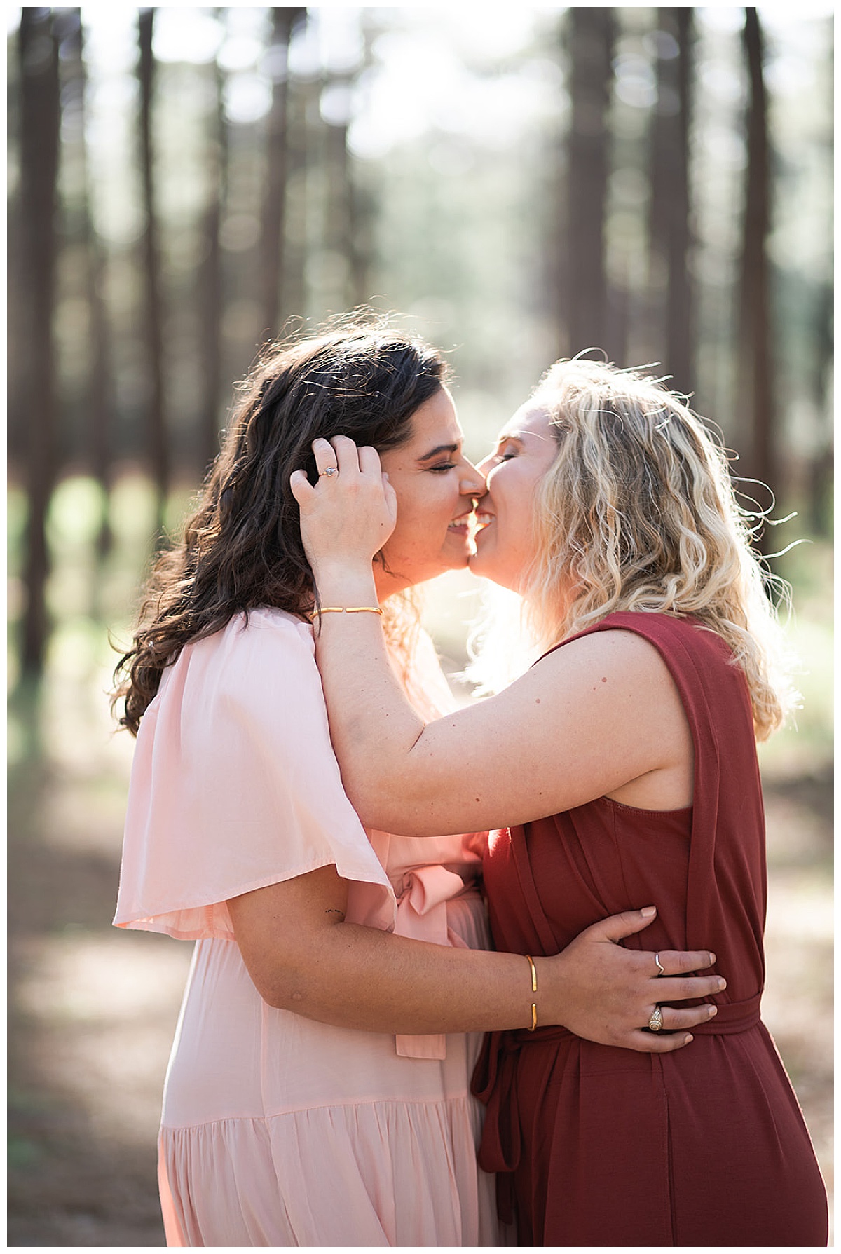 Couple share a passionate kiss for WG Jones Park Engagement Session