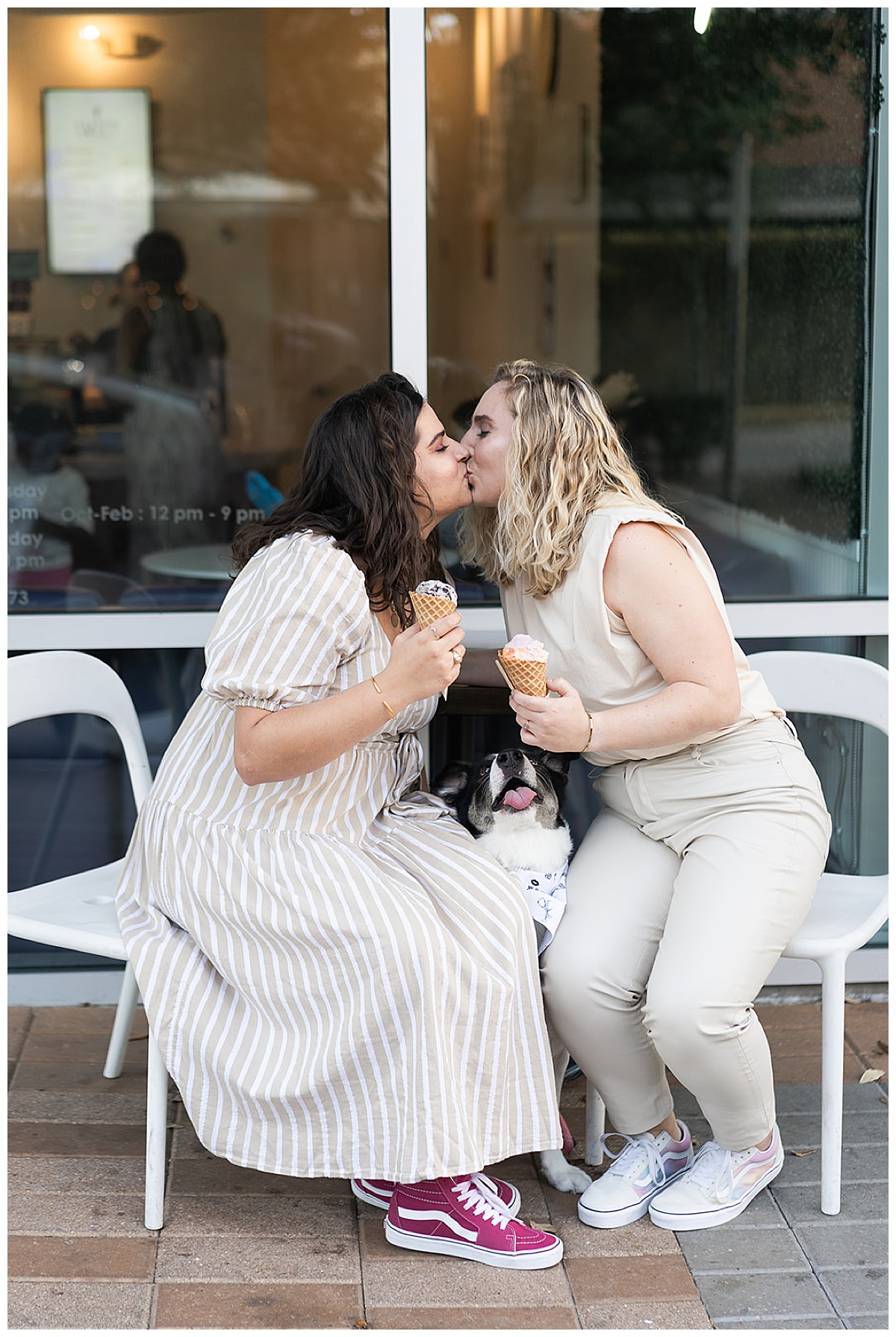 Two women share a kiss for Houston’s Best Wedding Photographers