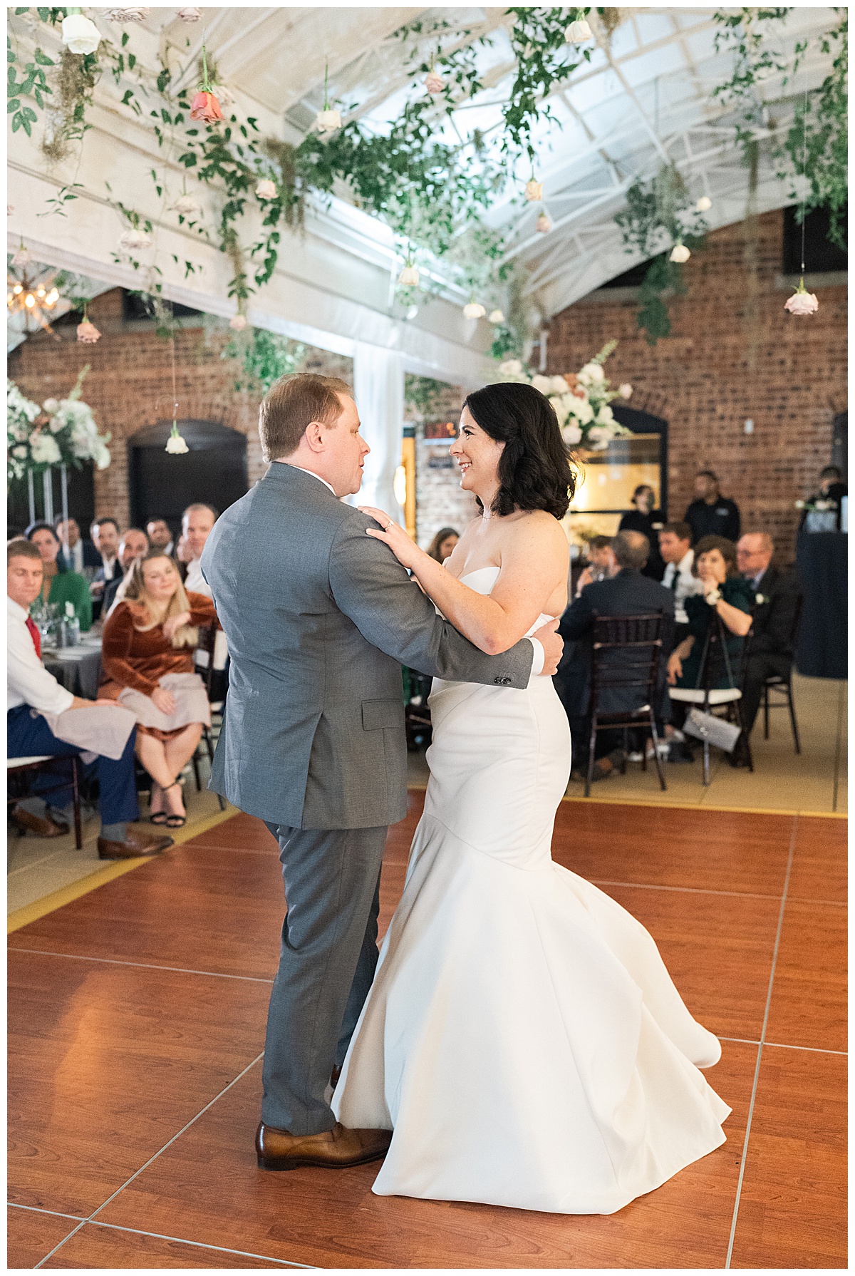 husband and wife share their first dance for Swish & Click Photography