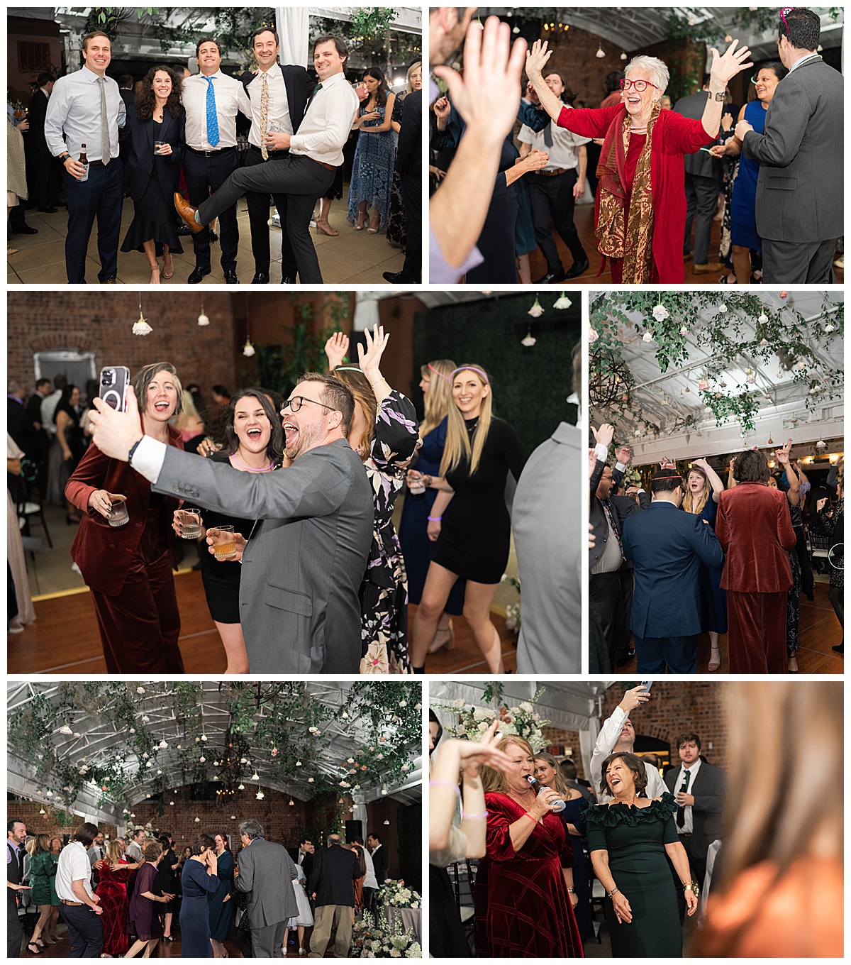 Family and friends dance with couple for Swish & Click Photography