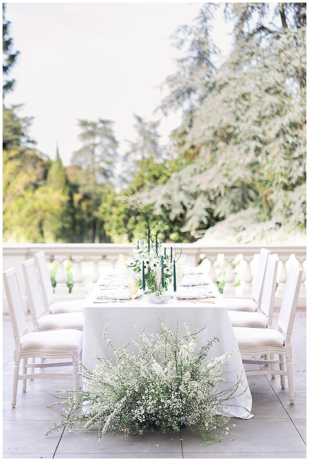 Stunning wedding table floral decor for Editorial at Villa Montalvo