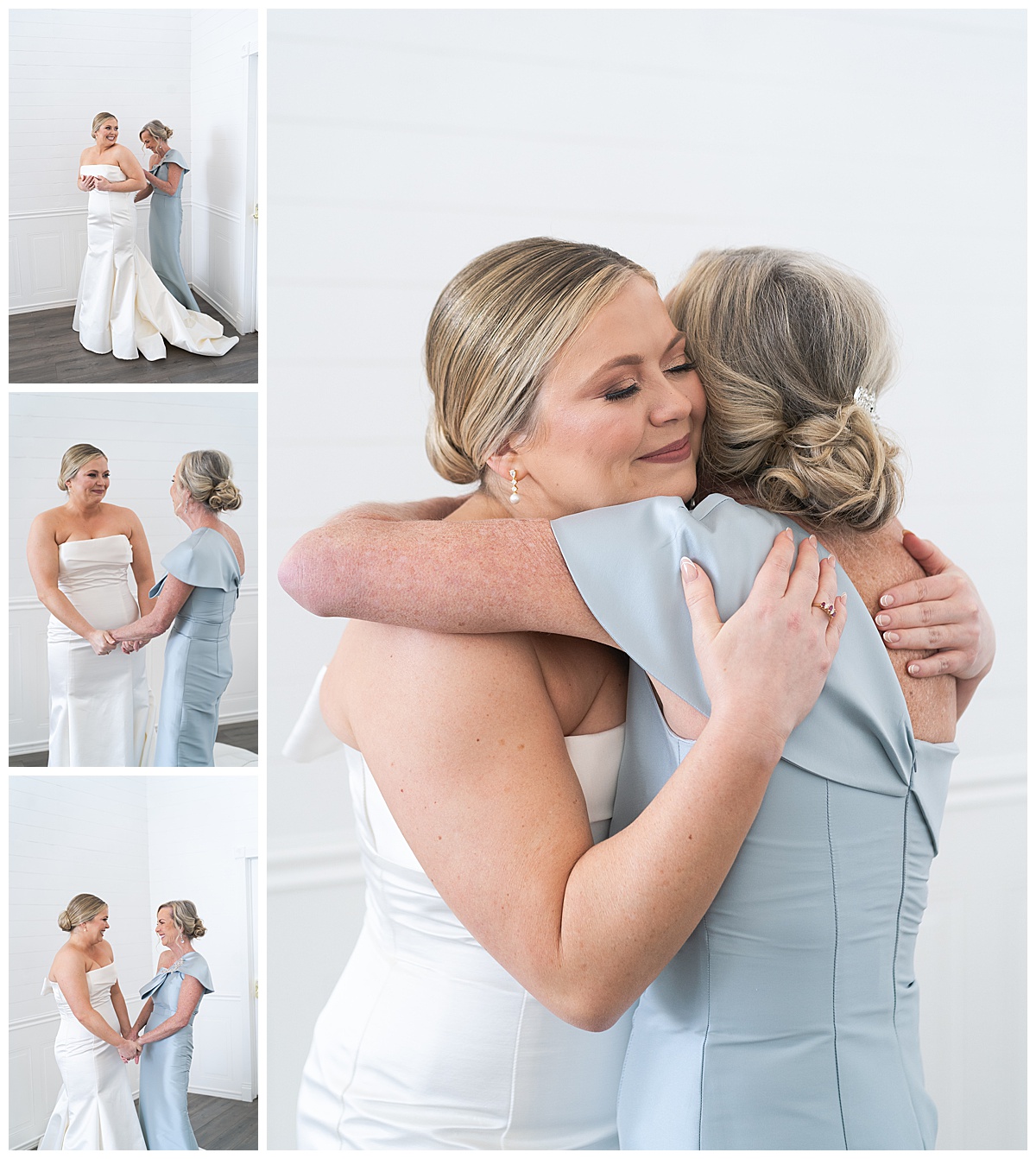 Bride and mother share a tender moments at Charleston Lane 