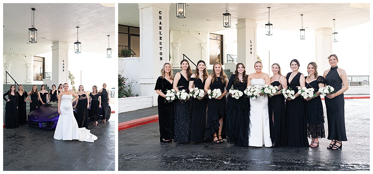 Stunning bridesmaids in black dresses for Houston’s Best Wedding Photographers