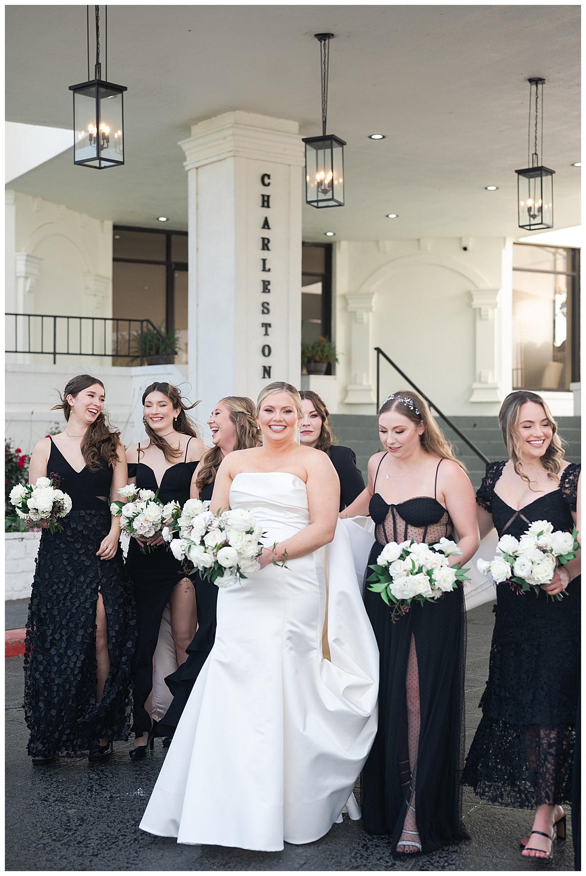 Bride walks with her loved ones for Swish & Click Photography
