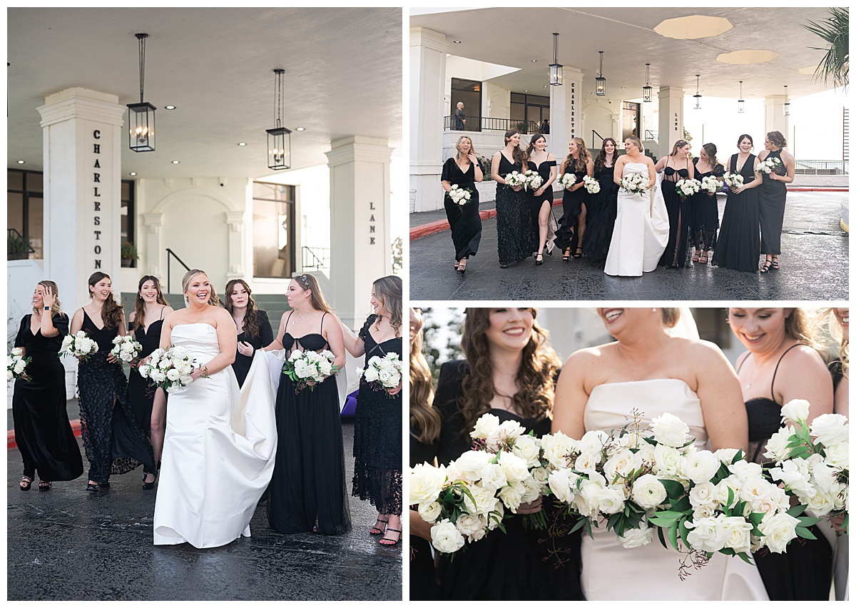 Bride with her closest family and friends at Charleston Lane 