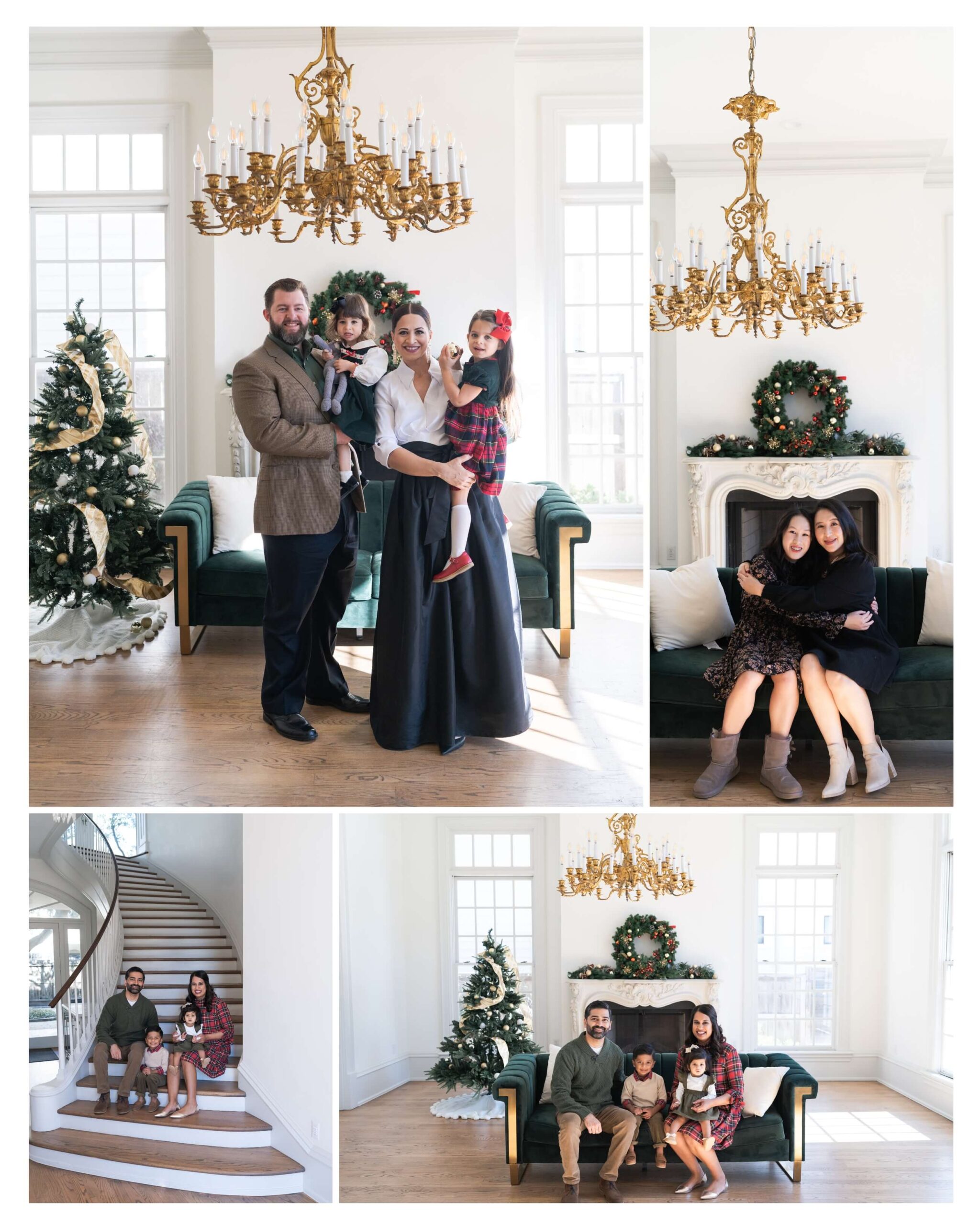 family poses during their mini session at the Creative Chateau in Houston Texas with Swish and Click Photography