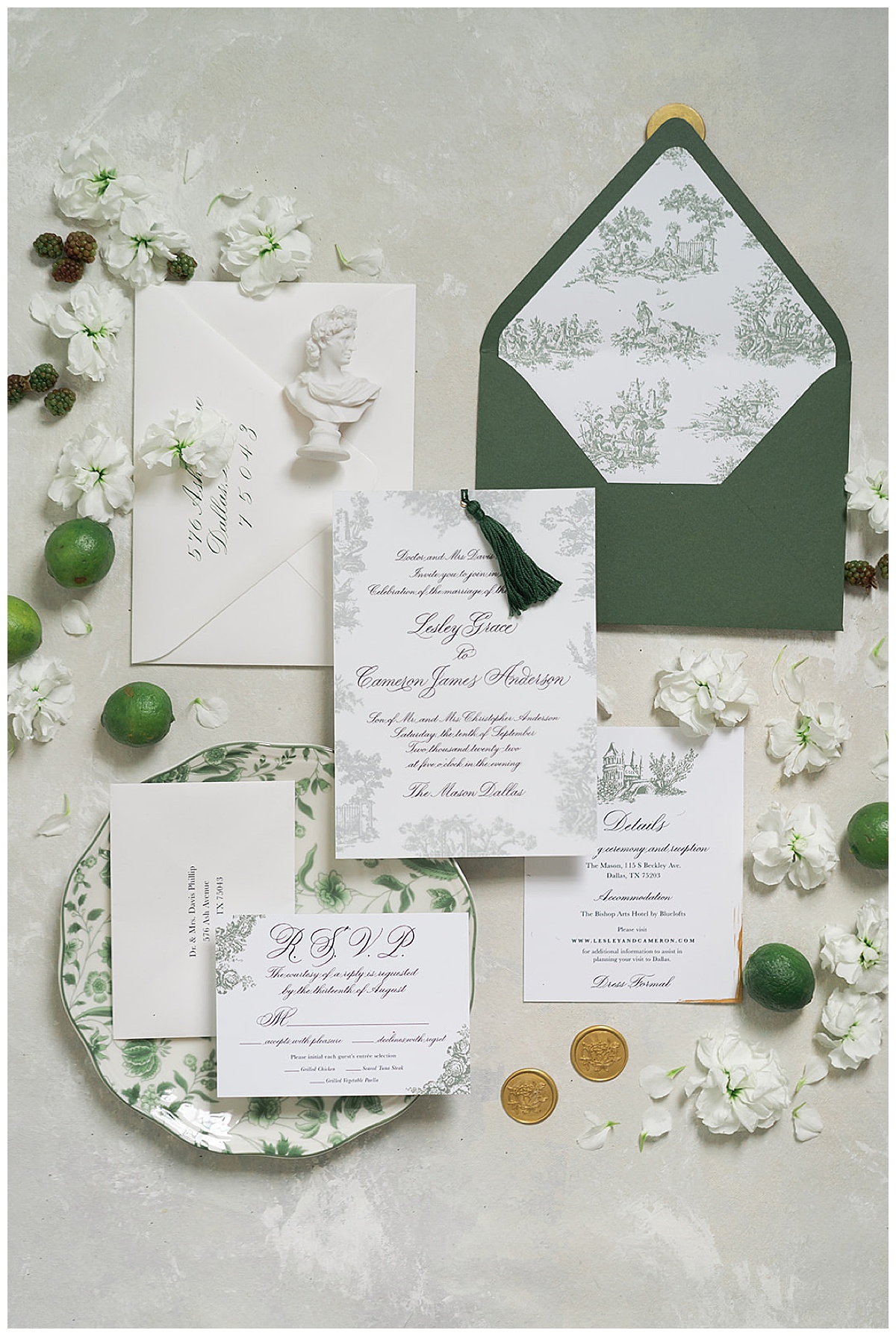 Green wedding details for Dallas Wedding Photographer