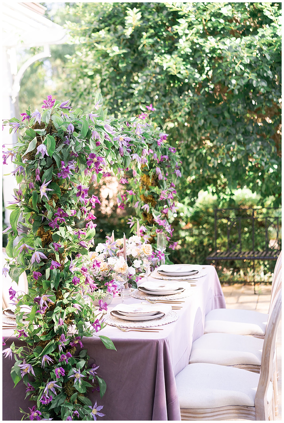 Floral installation and luxury wedding tablescapes for Swish & Click Photography