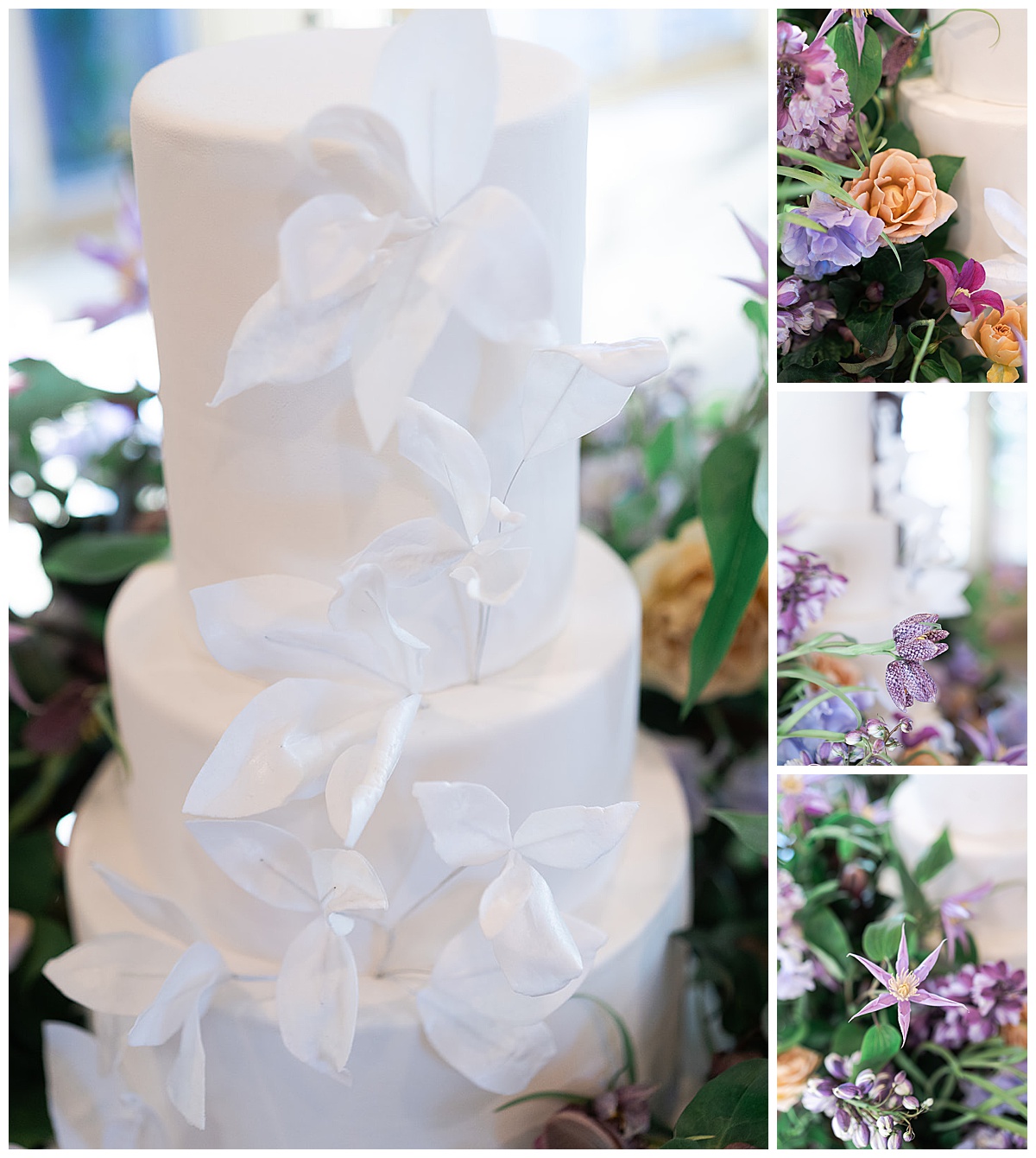 Beautiful white cake for Houston’s Best Wedding Photographers