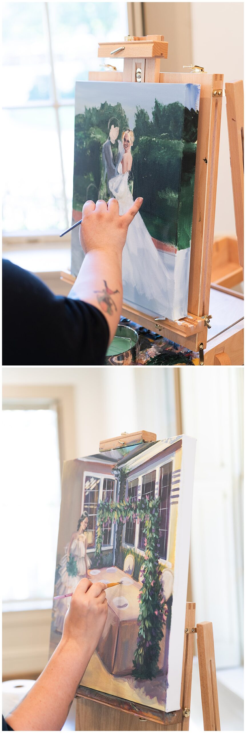 Live hand painting for Houston’s Best Wedding Photographers