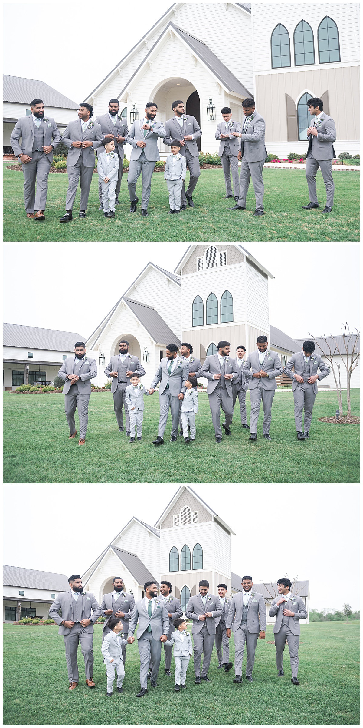 Groomsmen walking together for Houston’s Best Wedding Photographers 