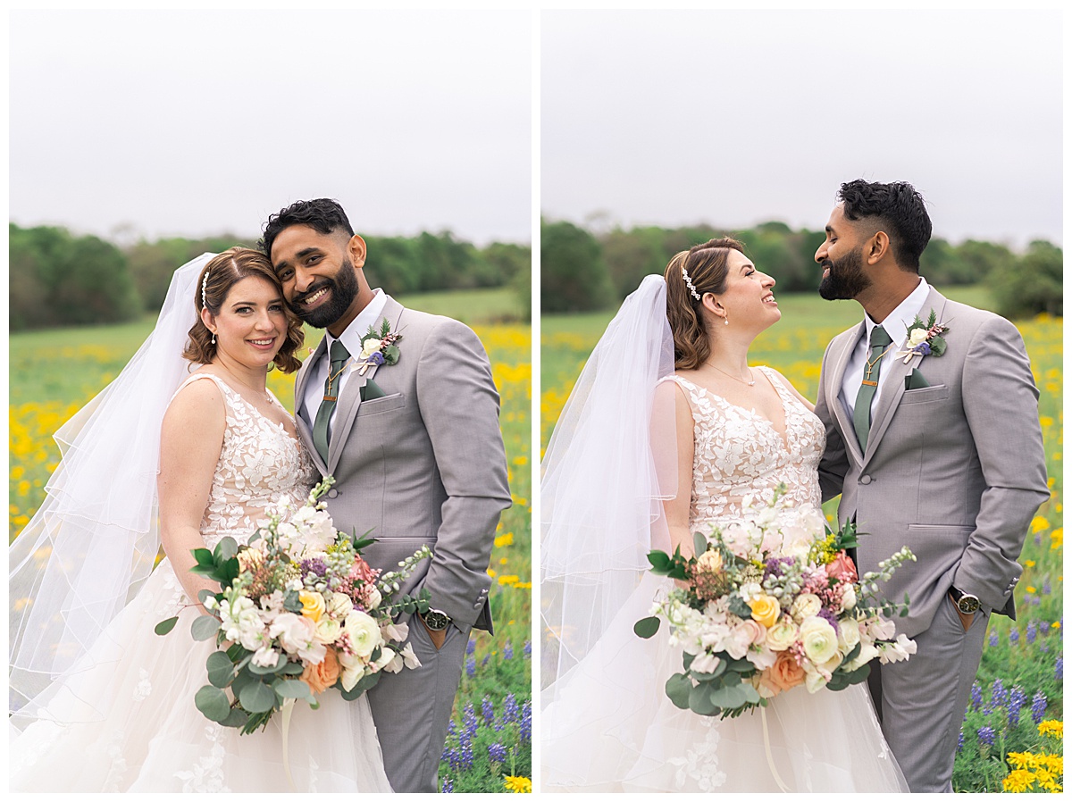 Husband and wife smile together for Houston’s Best Wedding Photographers 