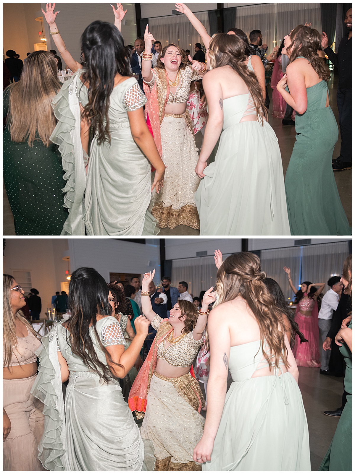 Bride dances with family snd friends for Swish & Click Photography
