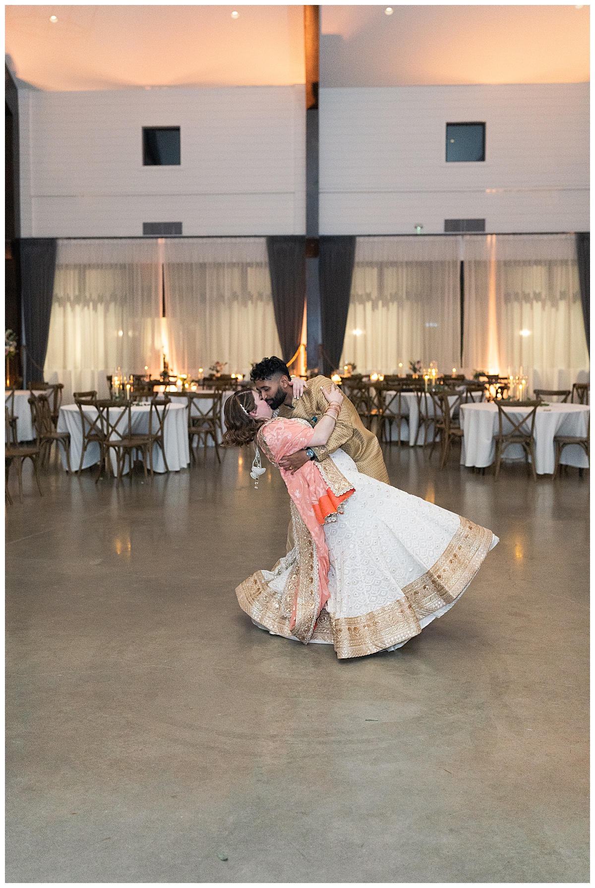 Bride and groom share a dance together at Deep in the Heart Farms