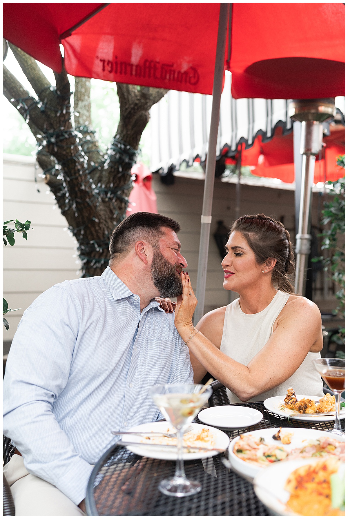 Woman and man share dinner and drinks for Swish & Click Photography