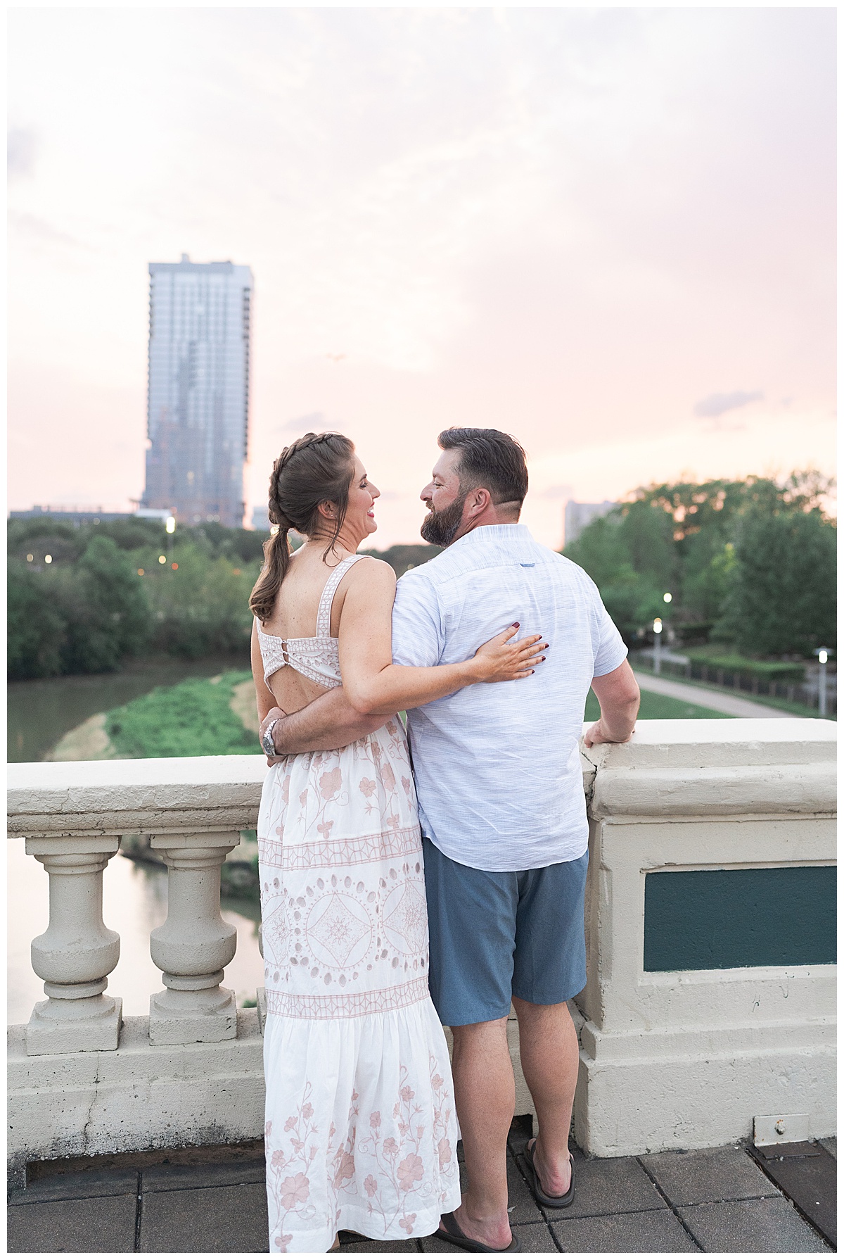 Couple smile at one another for Houston’s Best Wedding Photographers