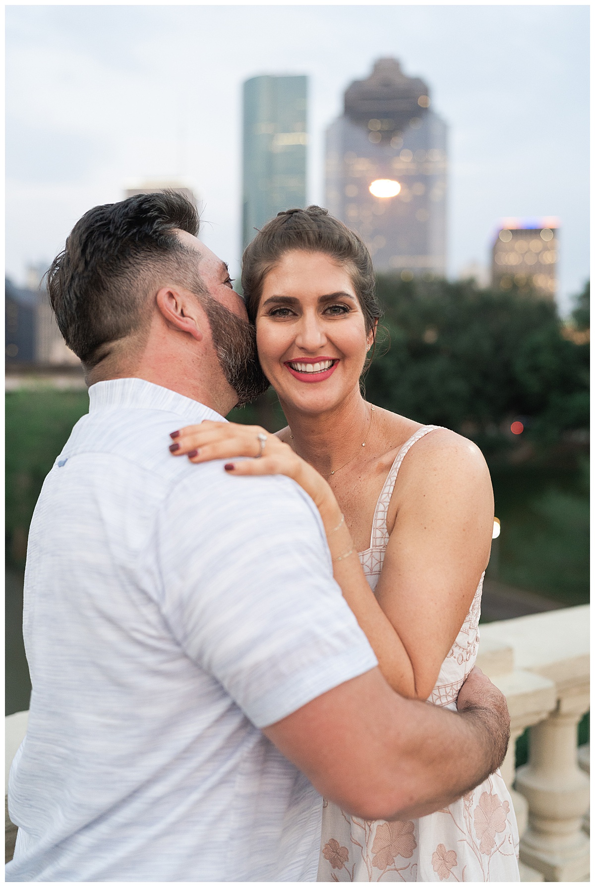 The woman shares a big smile for Houston’s Best Wedding Photographers
