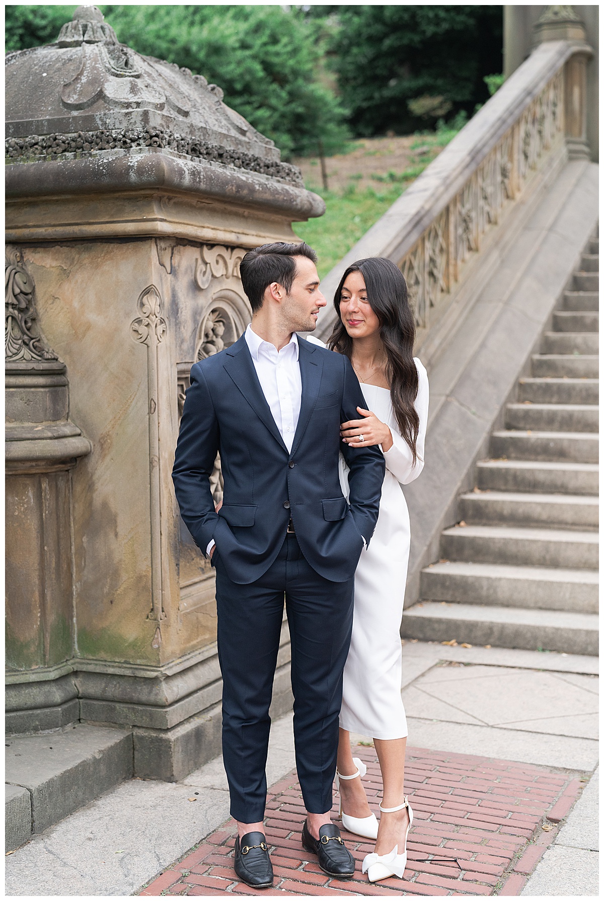 Couple smile at one another for their Destination Engagement Session