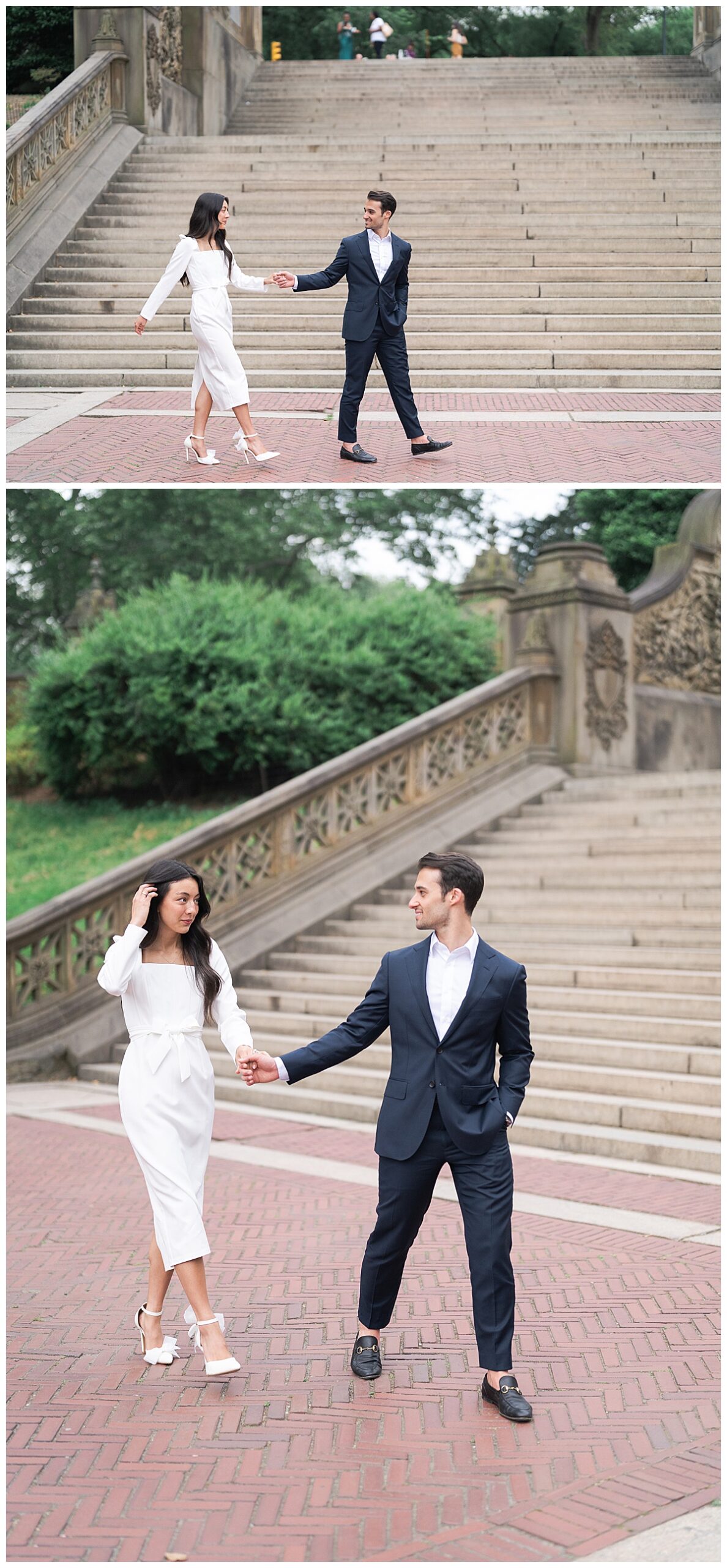 Couple walk the streets together for Houston’s Best Wedding Photographers