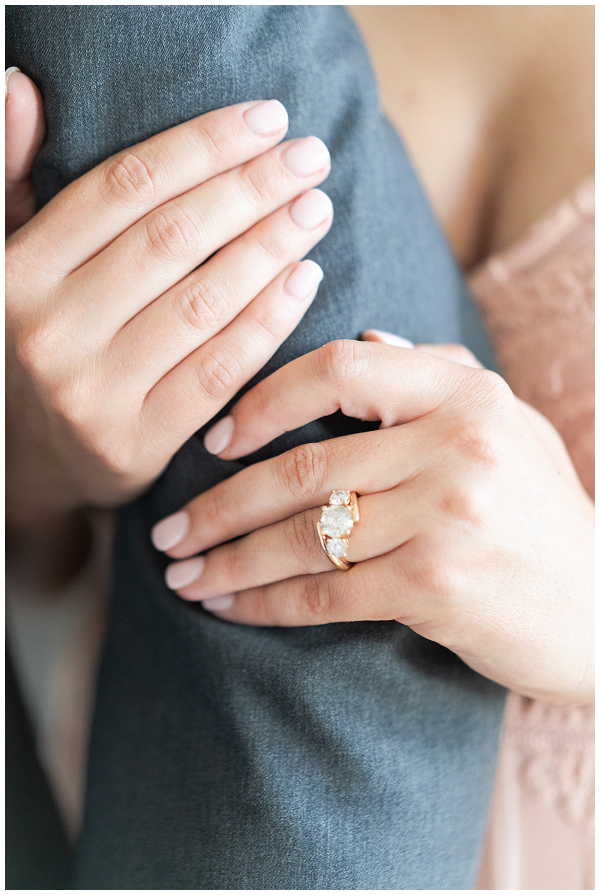 Stunning engagement ring at Houston Engagement session