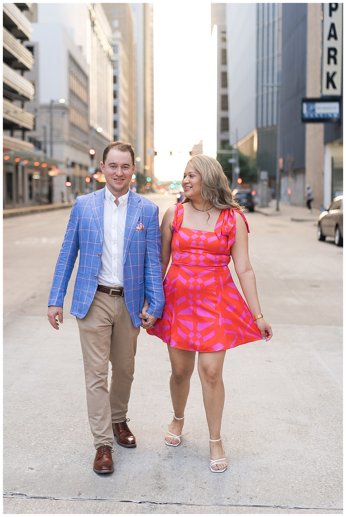 Two people walk together for Houston’s Best Wedding Photographers