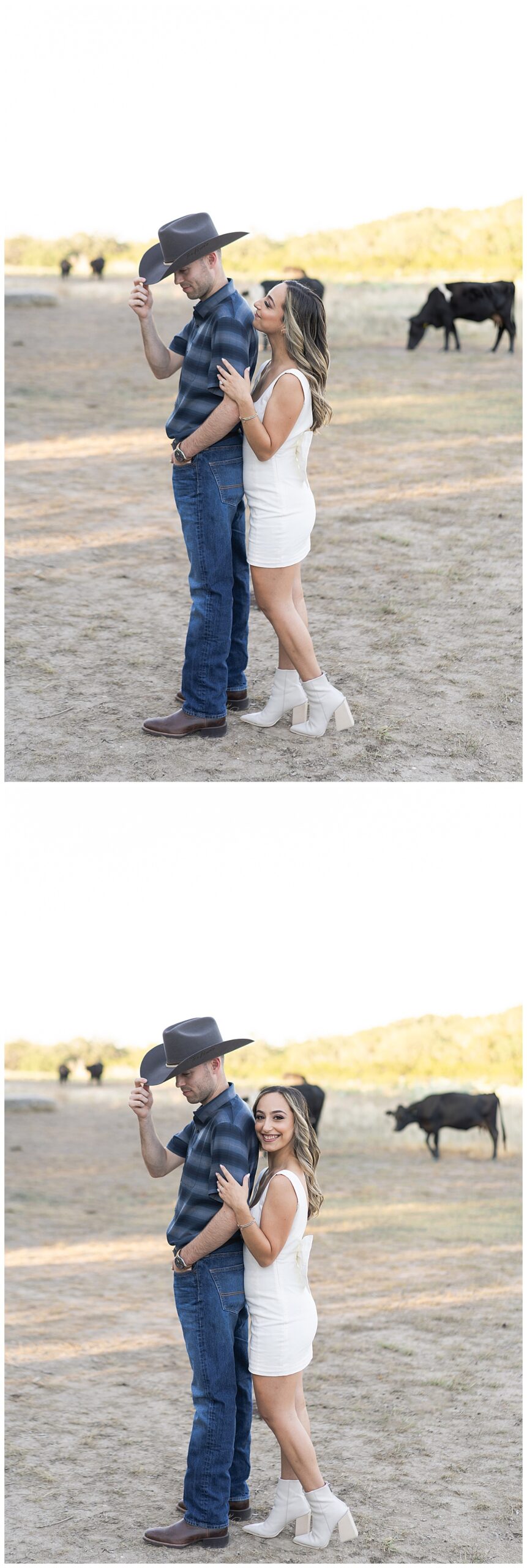 Couple stand together during their Austin Engagement Session