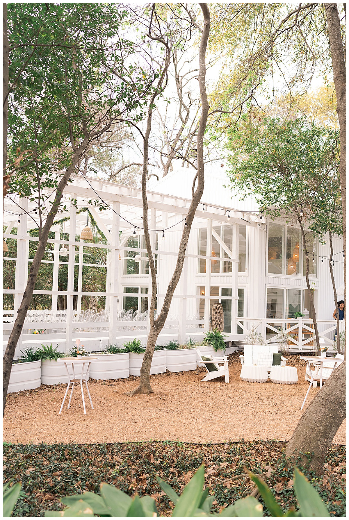 Stunning white greenhouse for Houston's best wedding photographers