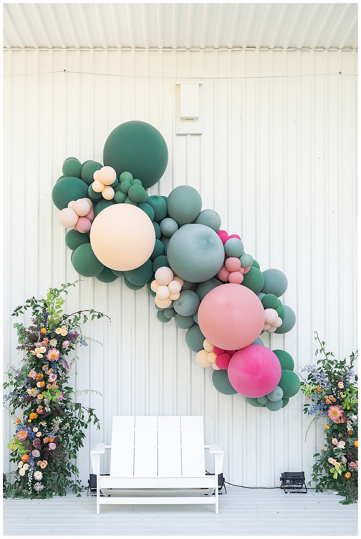 Custom balloon installation at Houston wedding venue