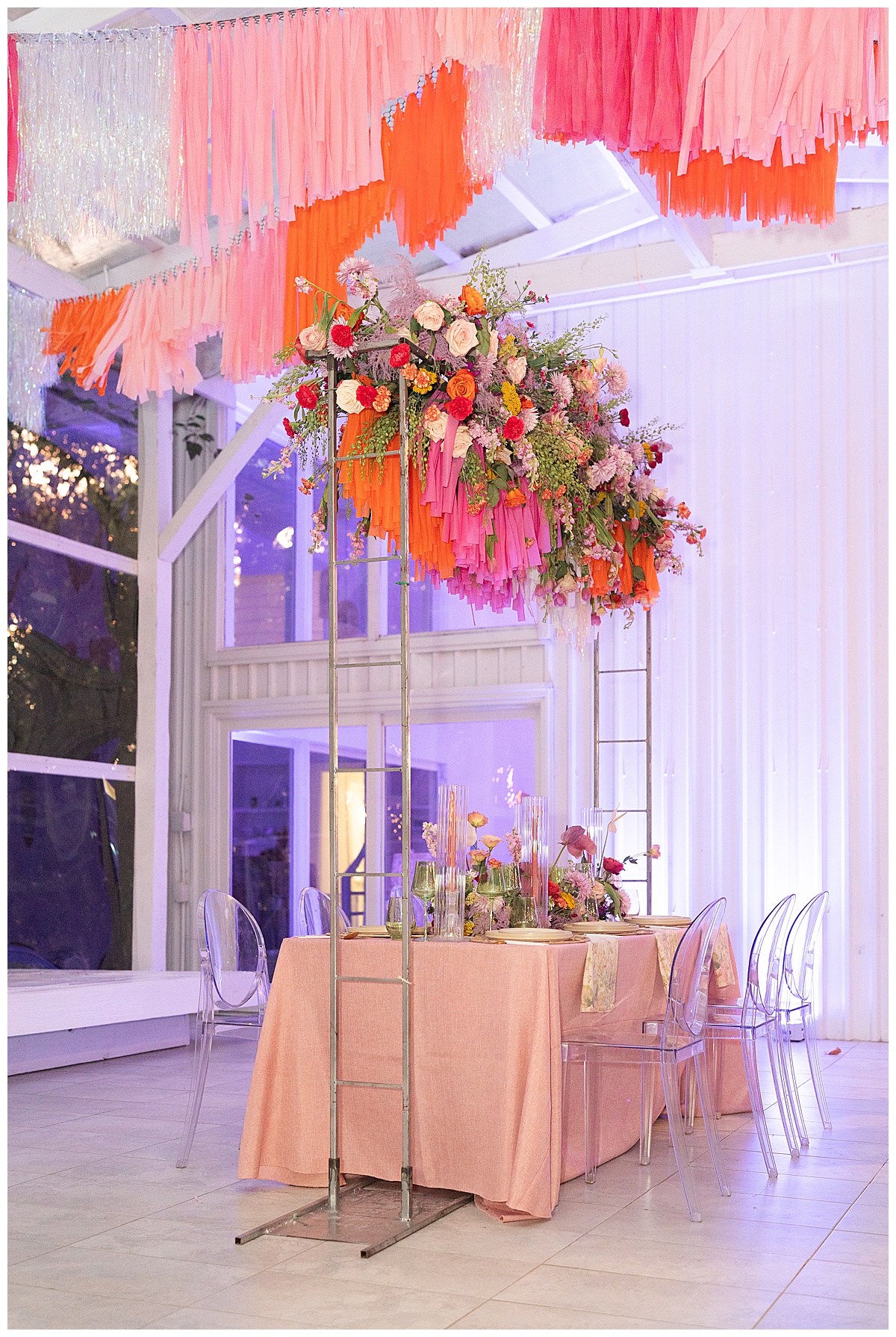 Indoor ceremony decor at Houston wedding venue