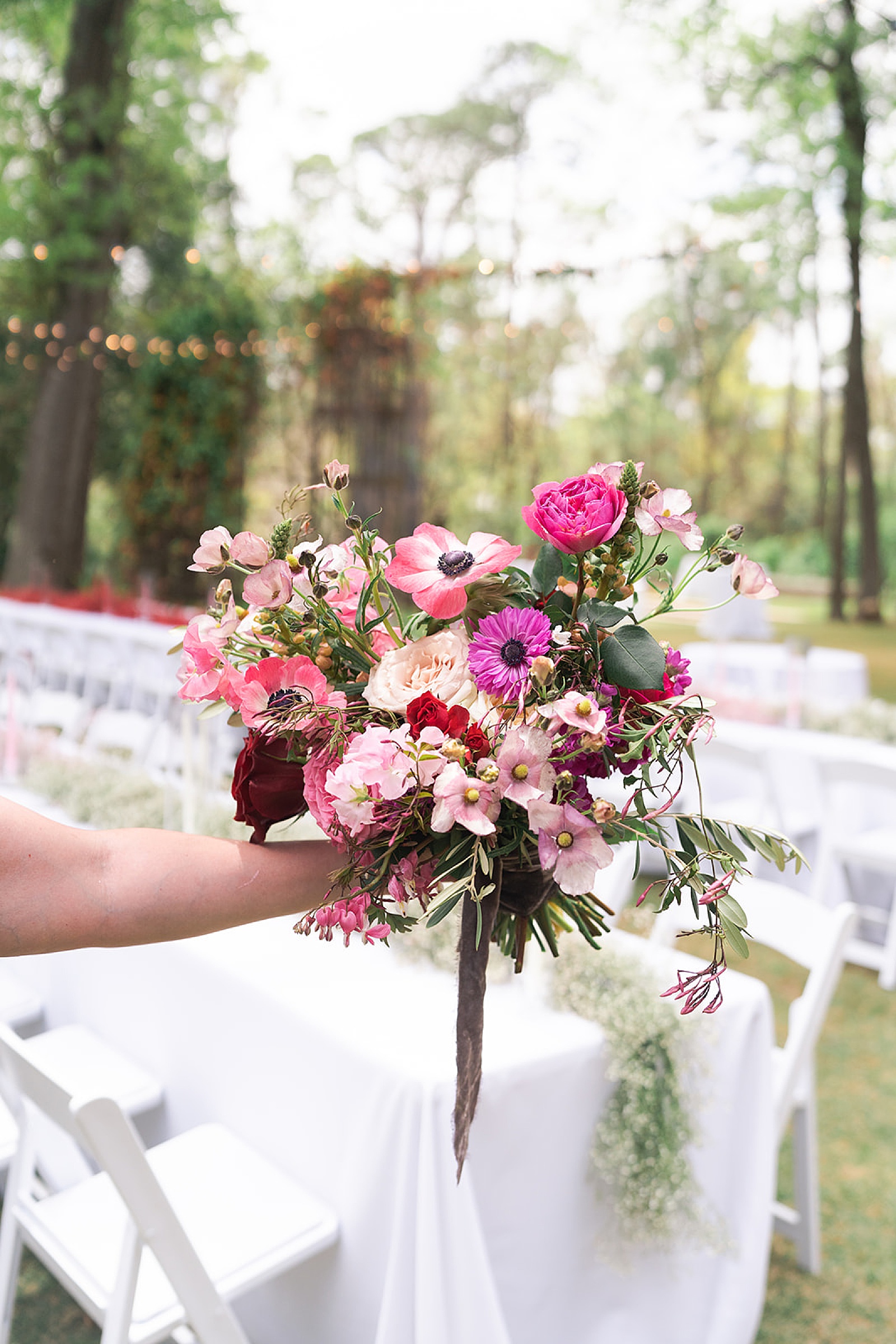 Gorgeous pink-toned floral bouquet by Houston’s Best Wedding Photographers