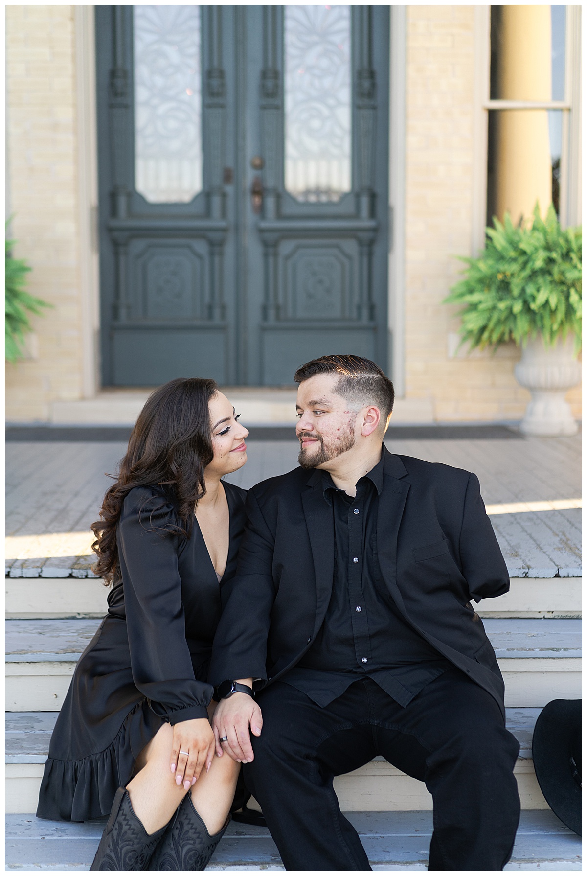 Couple smile at one another for Houston’s Best Wedding Photographers