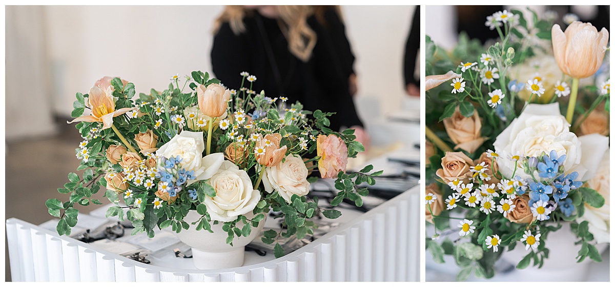 Beautiful floral arrangement at the Wed Well Showcase
