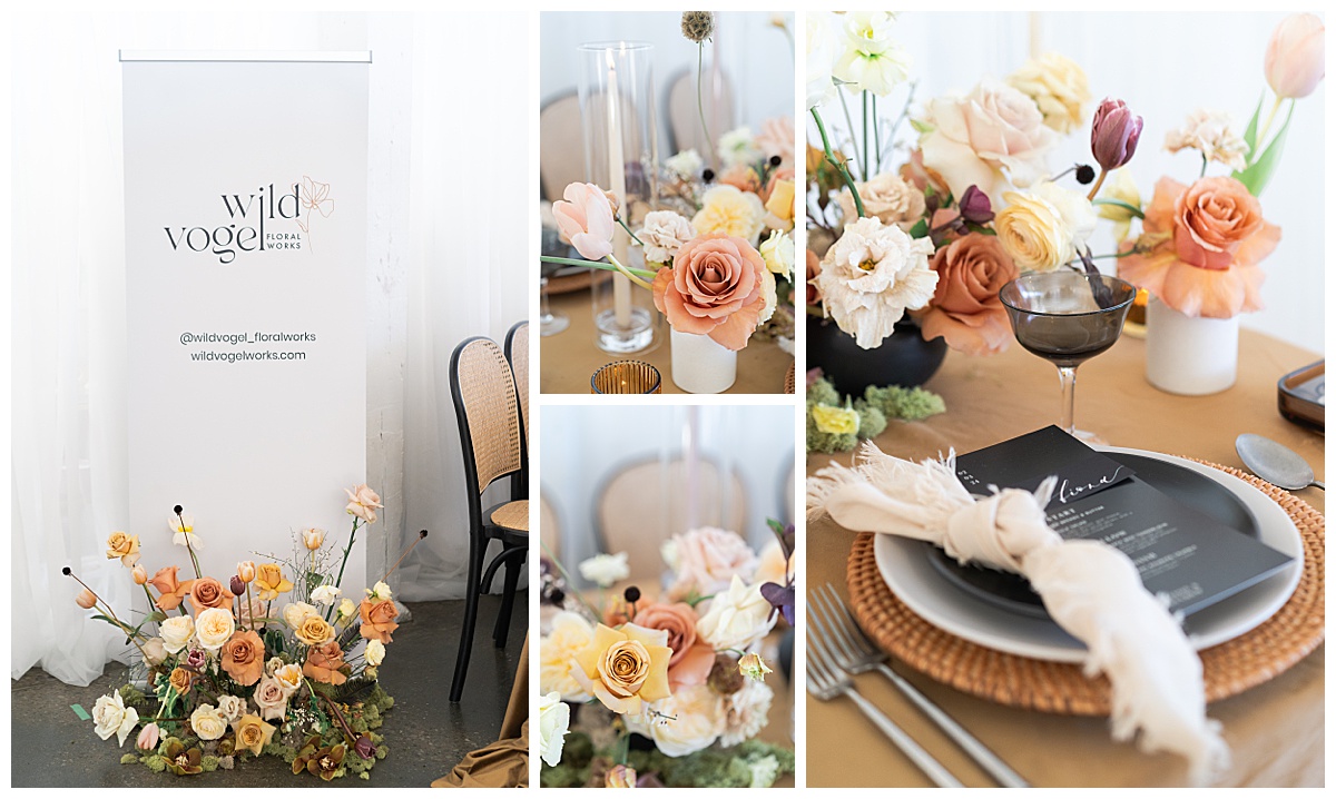 Wedding florals and table settings at the Wed Well Showcase