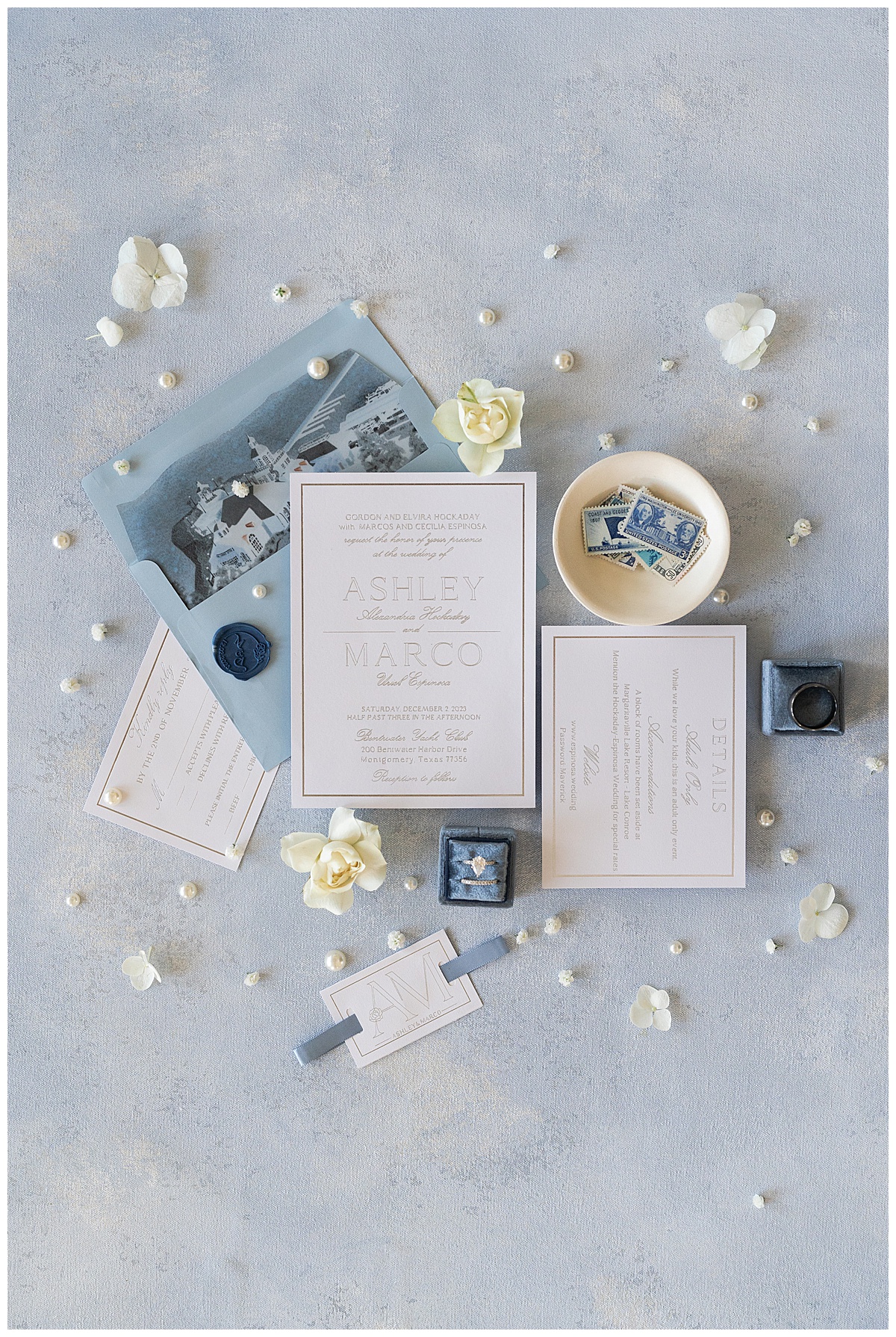 stunning custom invitation suite for a wedding at Bentwater Yacht and Country Club
