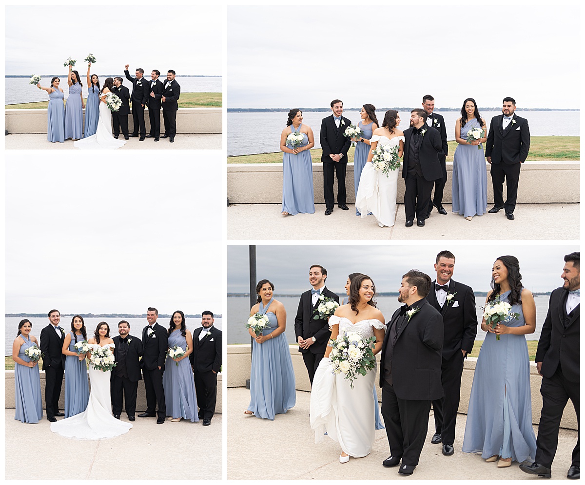 Wedding party celebrate with happy couple for Houston’s Best Wedding Photographers