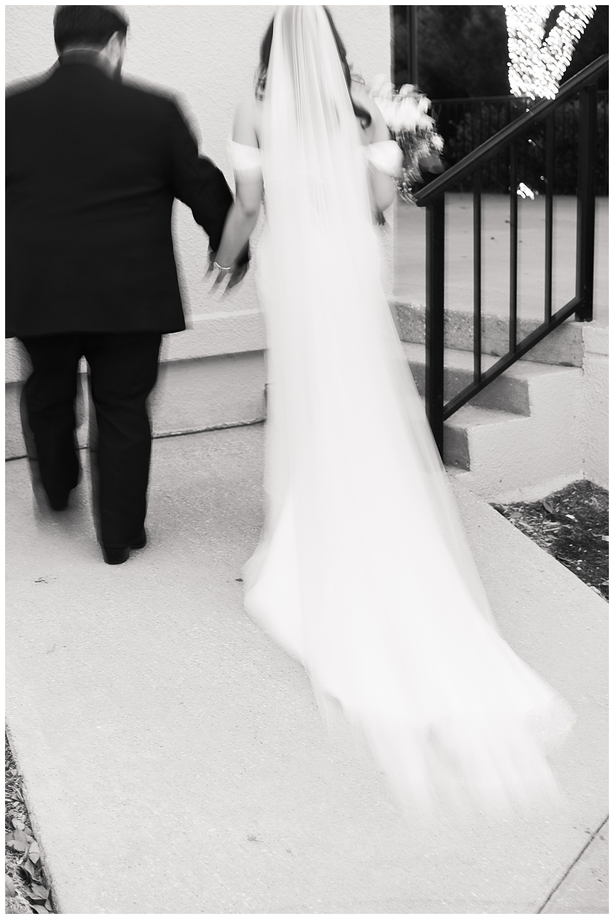Bride and groom walk together during wedding at Bentwater Yacht and Country Club