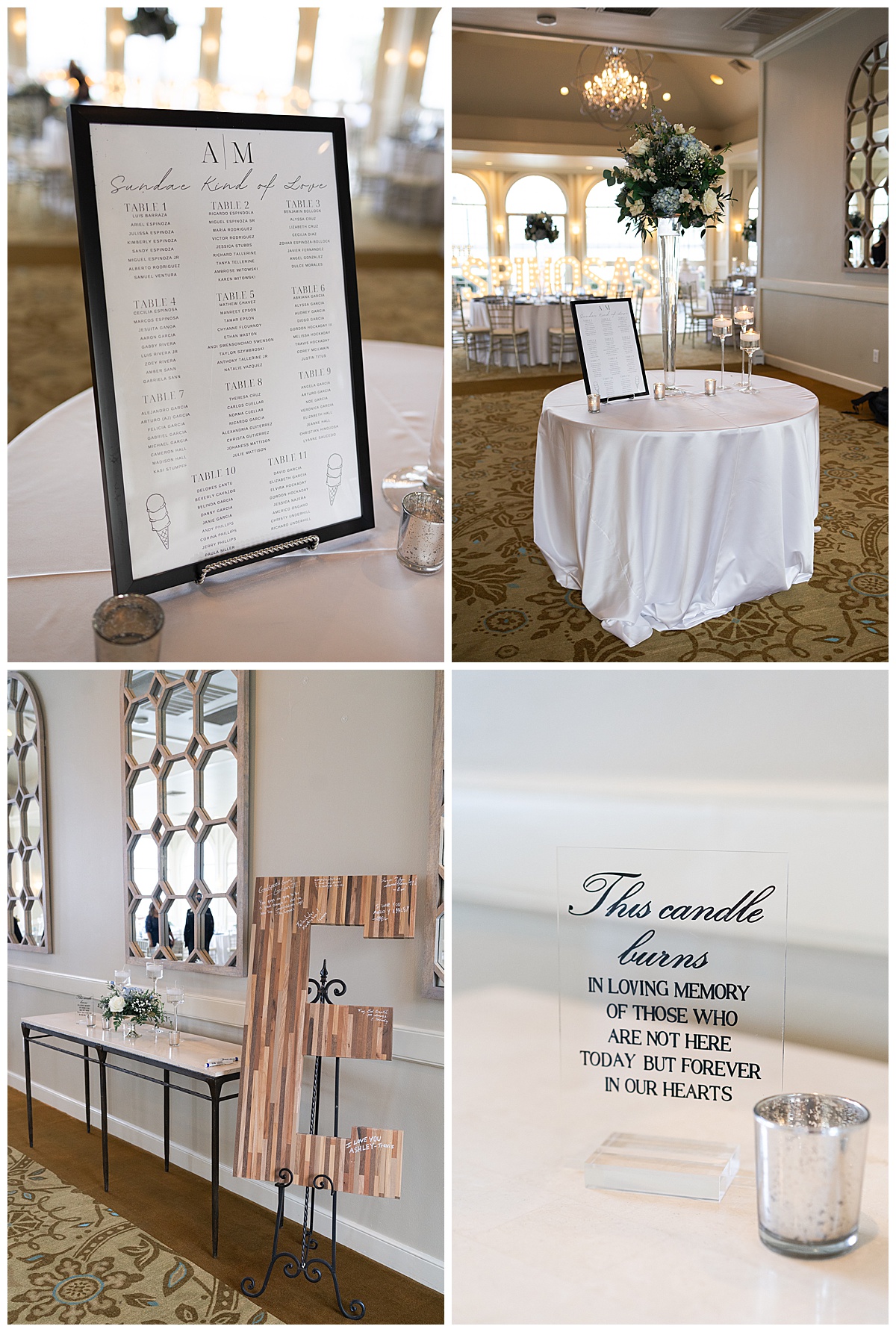 Wedding reception decor for Swish & Click Photography