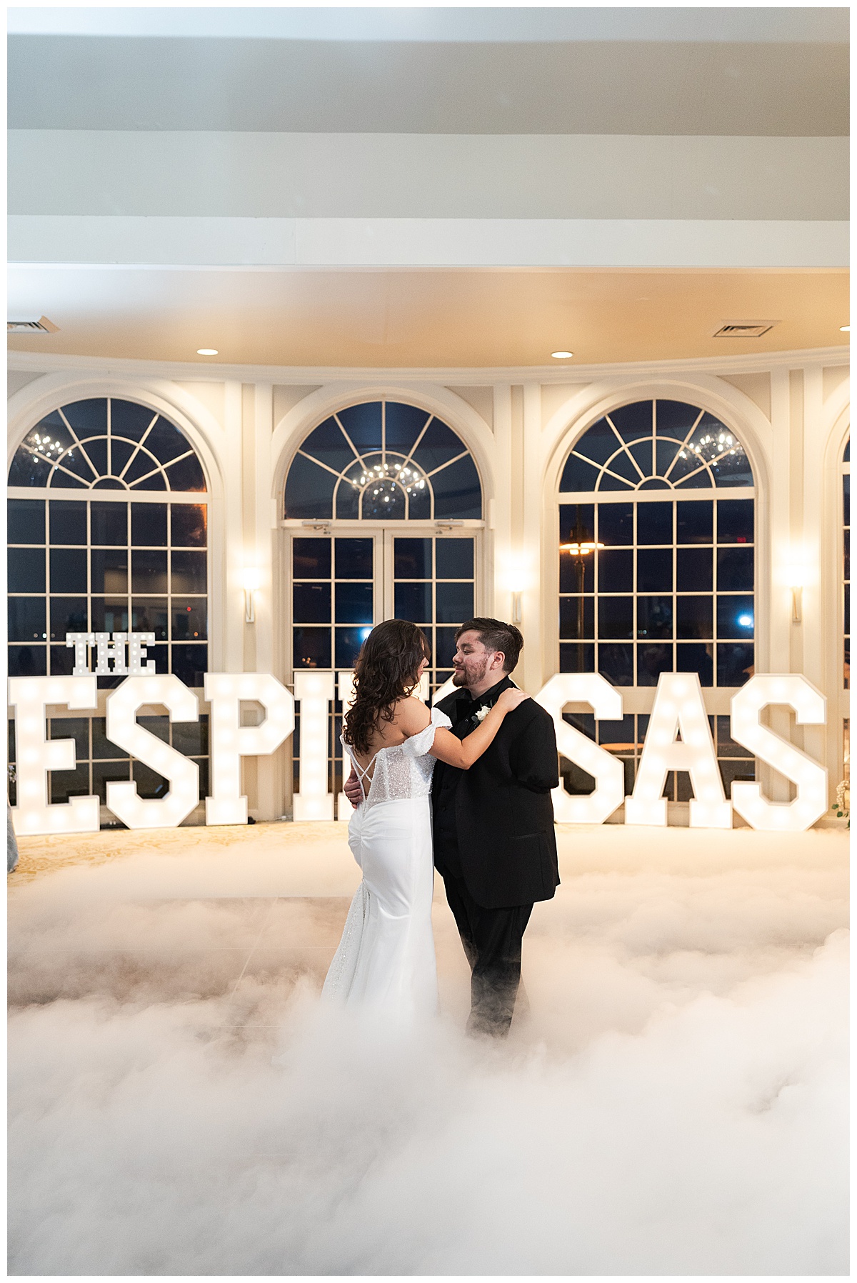 Bride and groom share their first dance for Swish & Click Photography