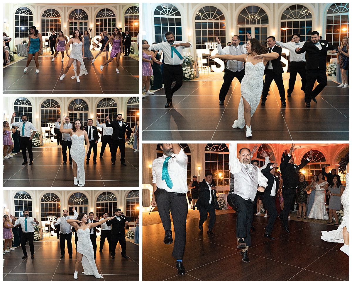 Family and friends dance together with bride for wedding at Bentwater Yacht and Country Club