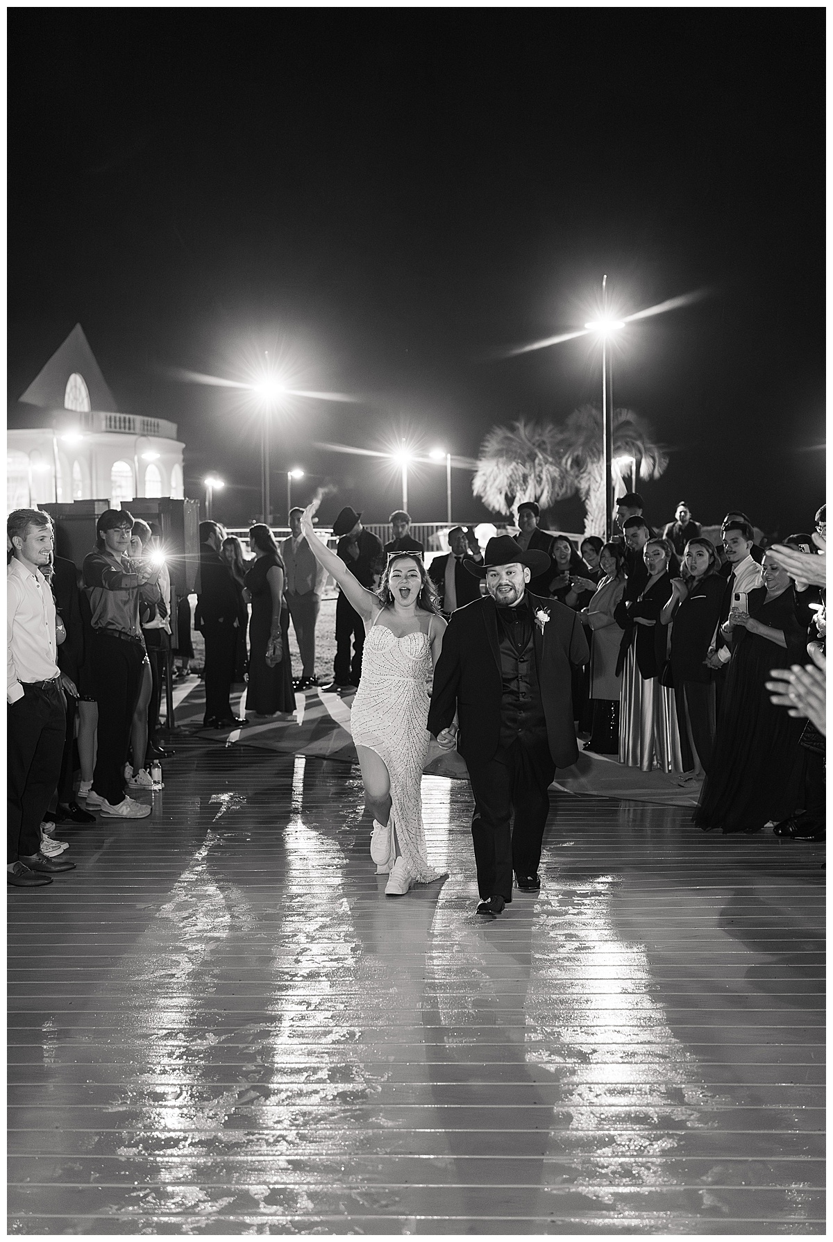 Bride and groom walk out together for Swish & Click Photography