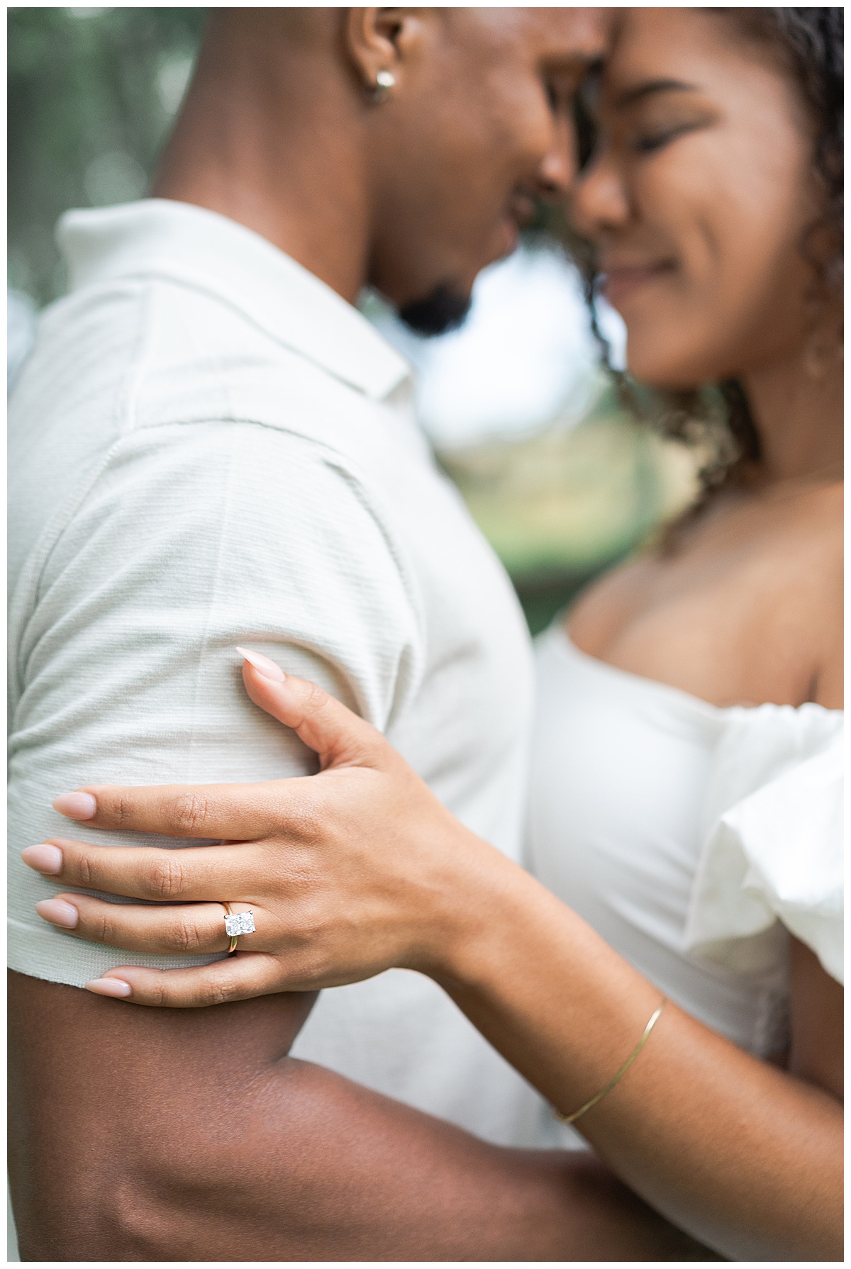 Stunning engagement ring during a Brazos Bend Engagement Photographer 