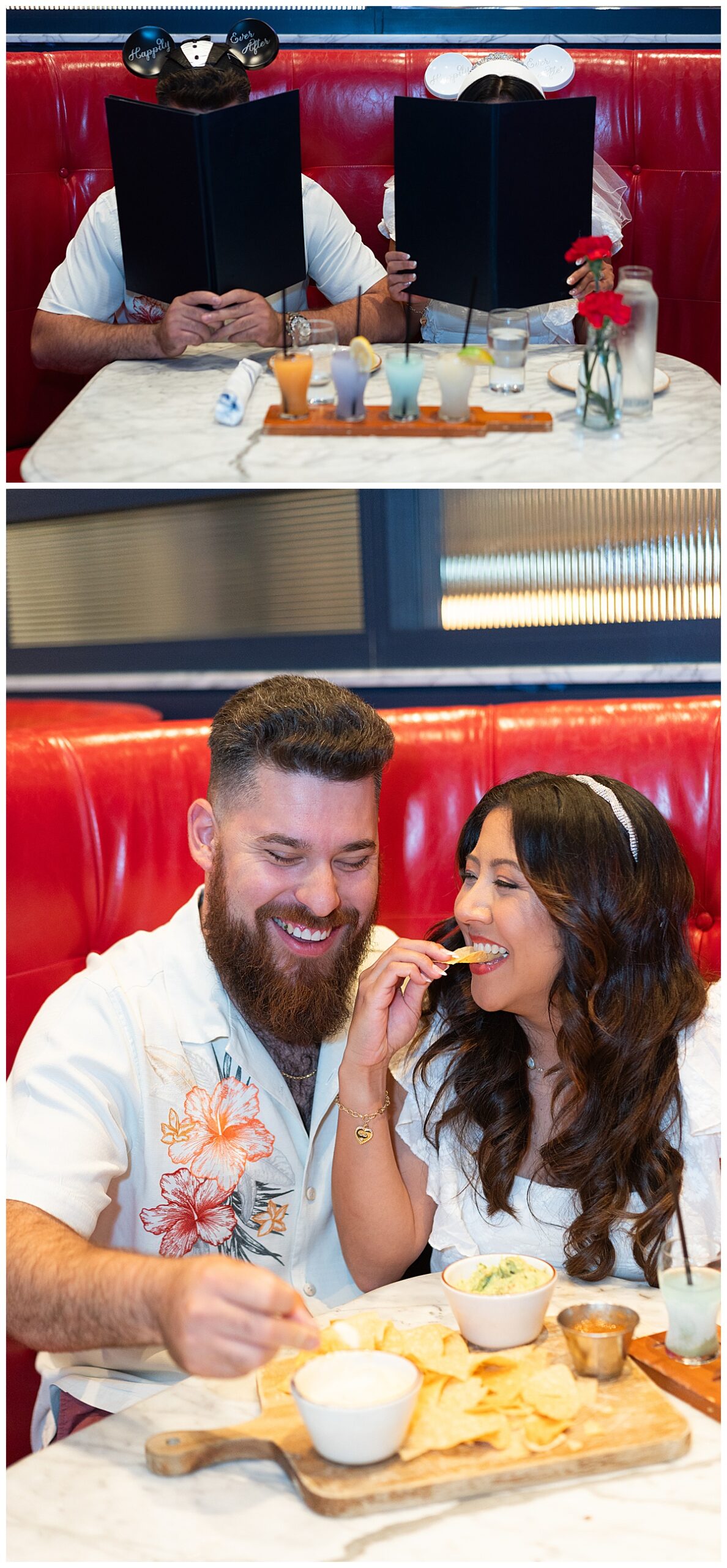 Couple enjoy chips and salsa together for Houston’s Best Wedding Photographers