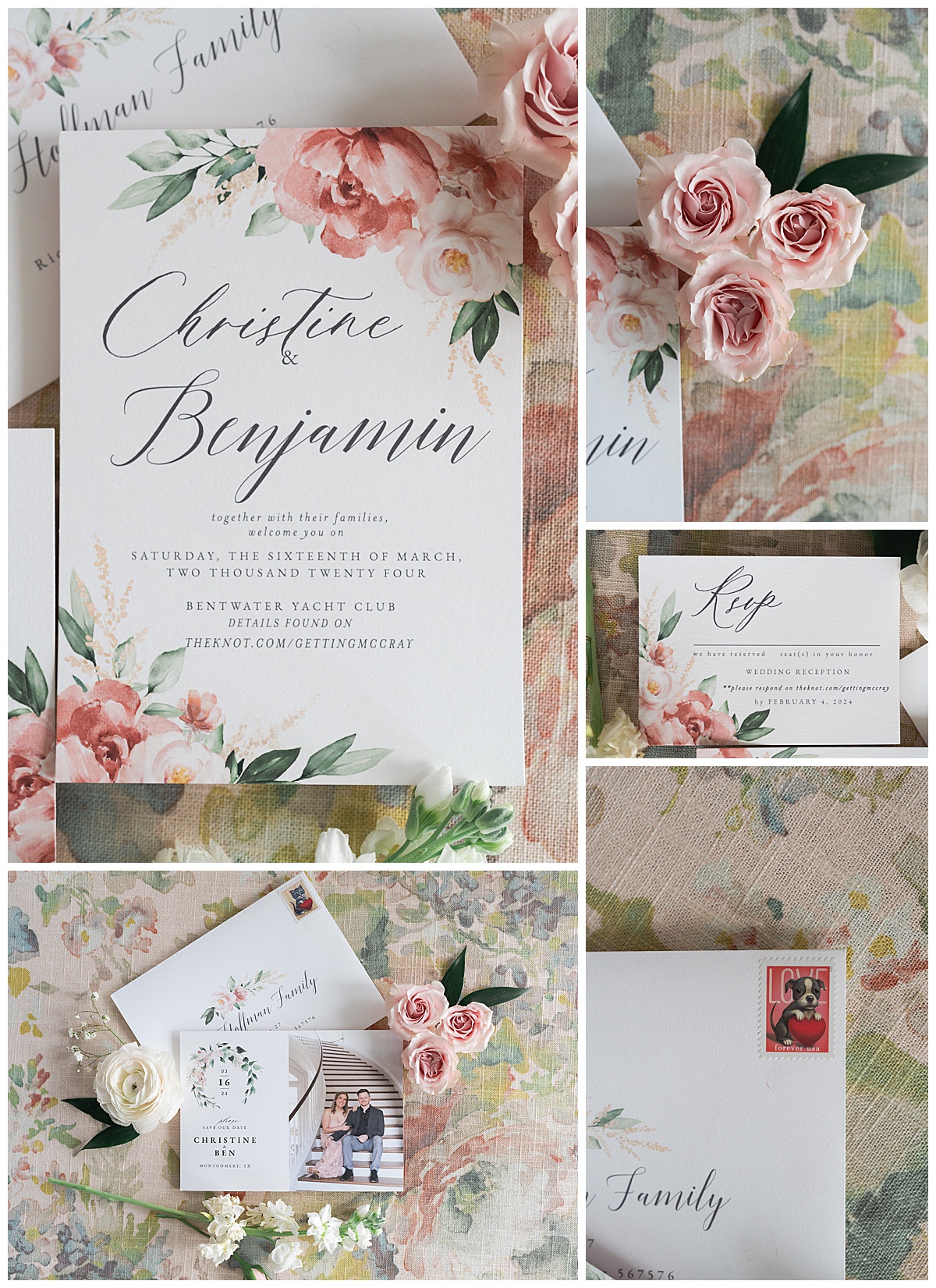 Wedding invitation suite for Swish & Click Photography