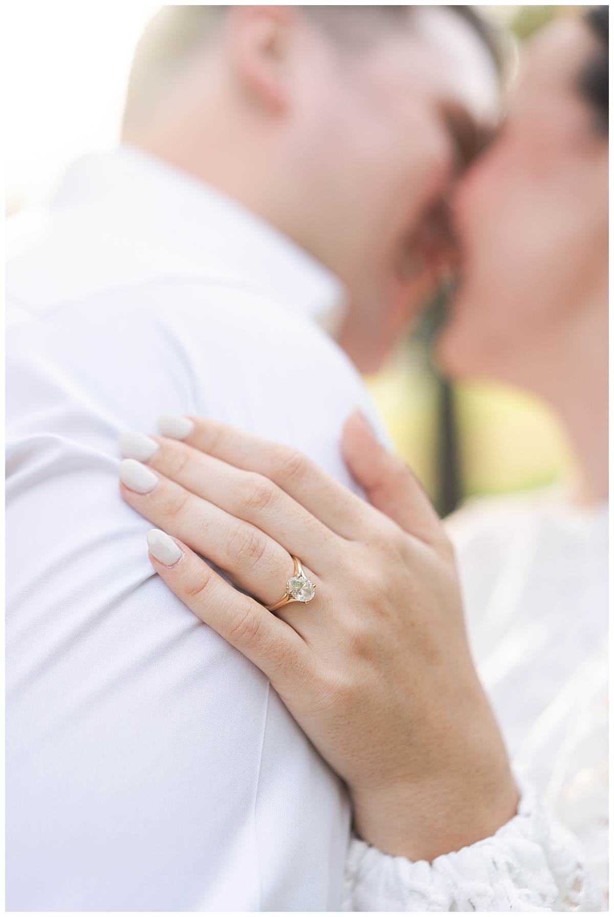 Stunning engagement ring during their Eleanor Tinsley Park Engagement Session