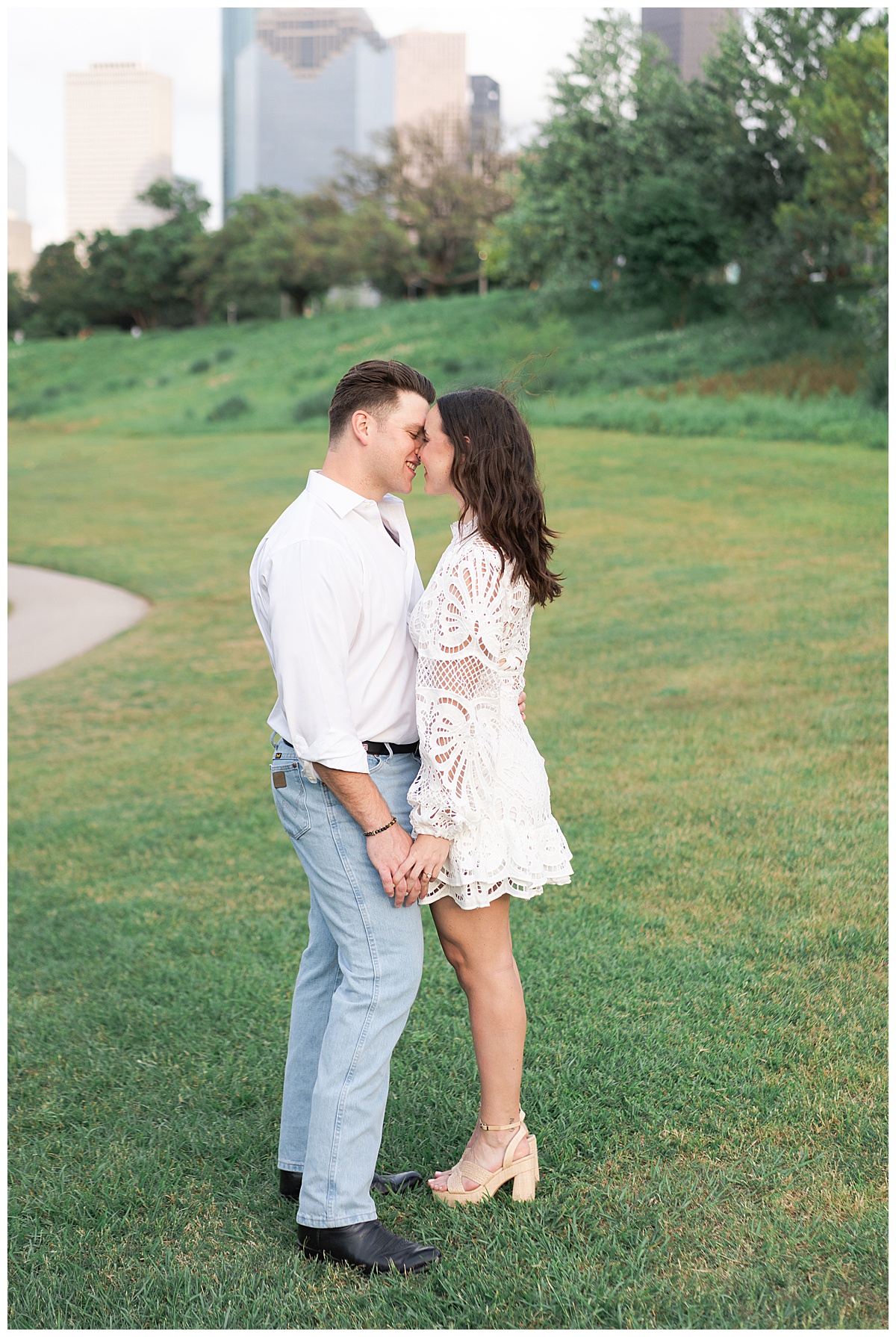 Couple share a tender moment for Swish & Click Photography